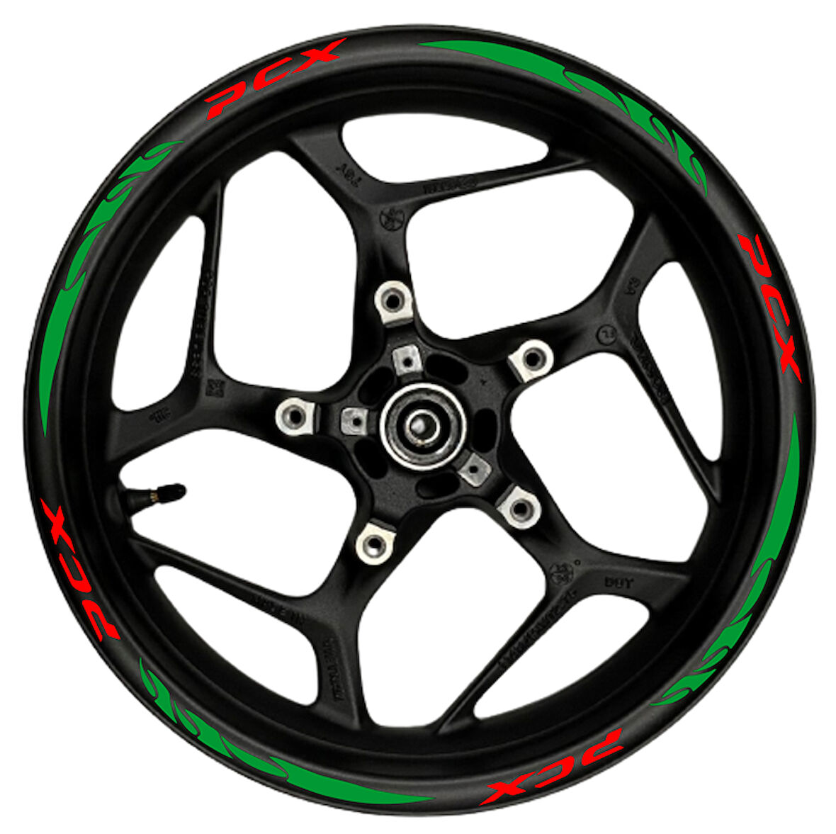 mixgiftzPCX kırmızı yazılı  yeşil reflektif pençe şeritli