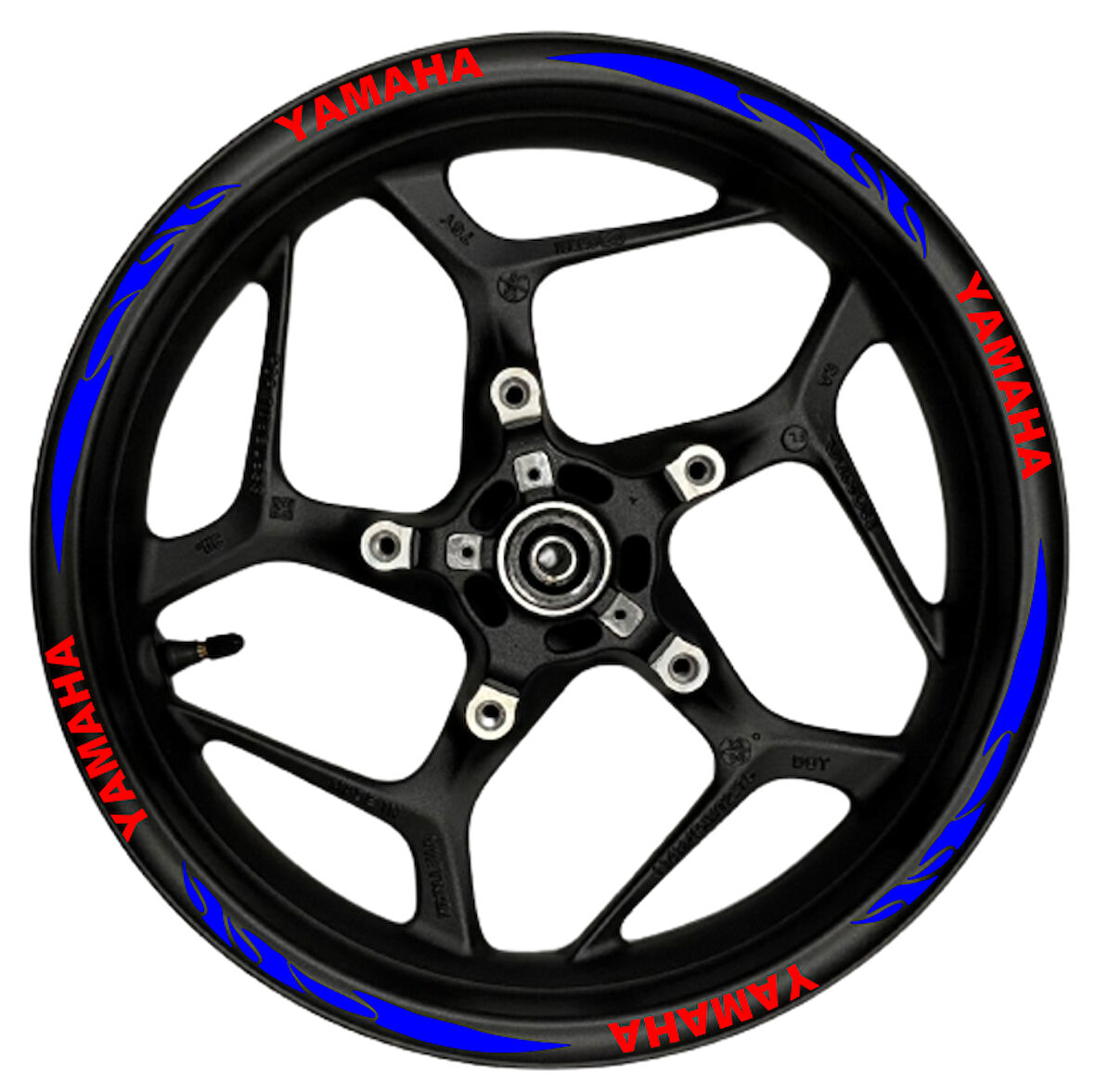 mixgiftzYamaha kırmızı yazılı  mavi reflektif pençe şeritli