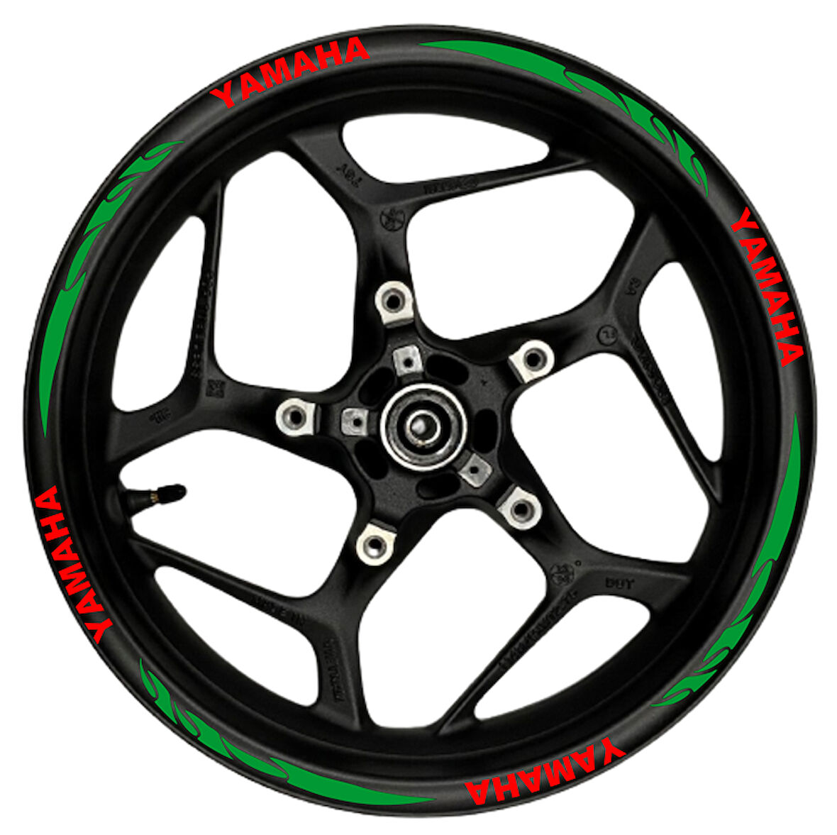 mixgiftzYamaha kırmızı yazılı  yeşil reflektif pençe şeritli
