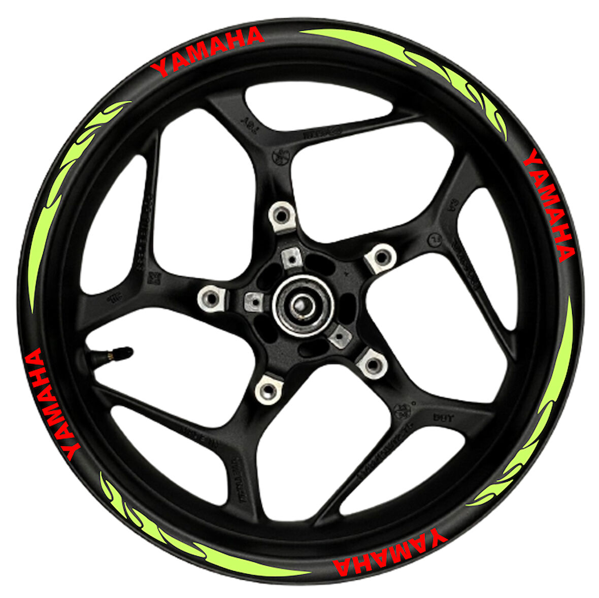 mixgiftzYamaha kırmızı yazılı  neon(fıstık yeşili) pençe şeritli