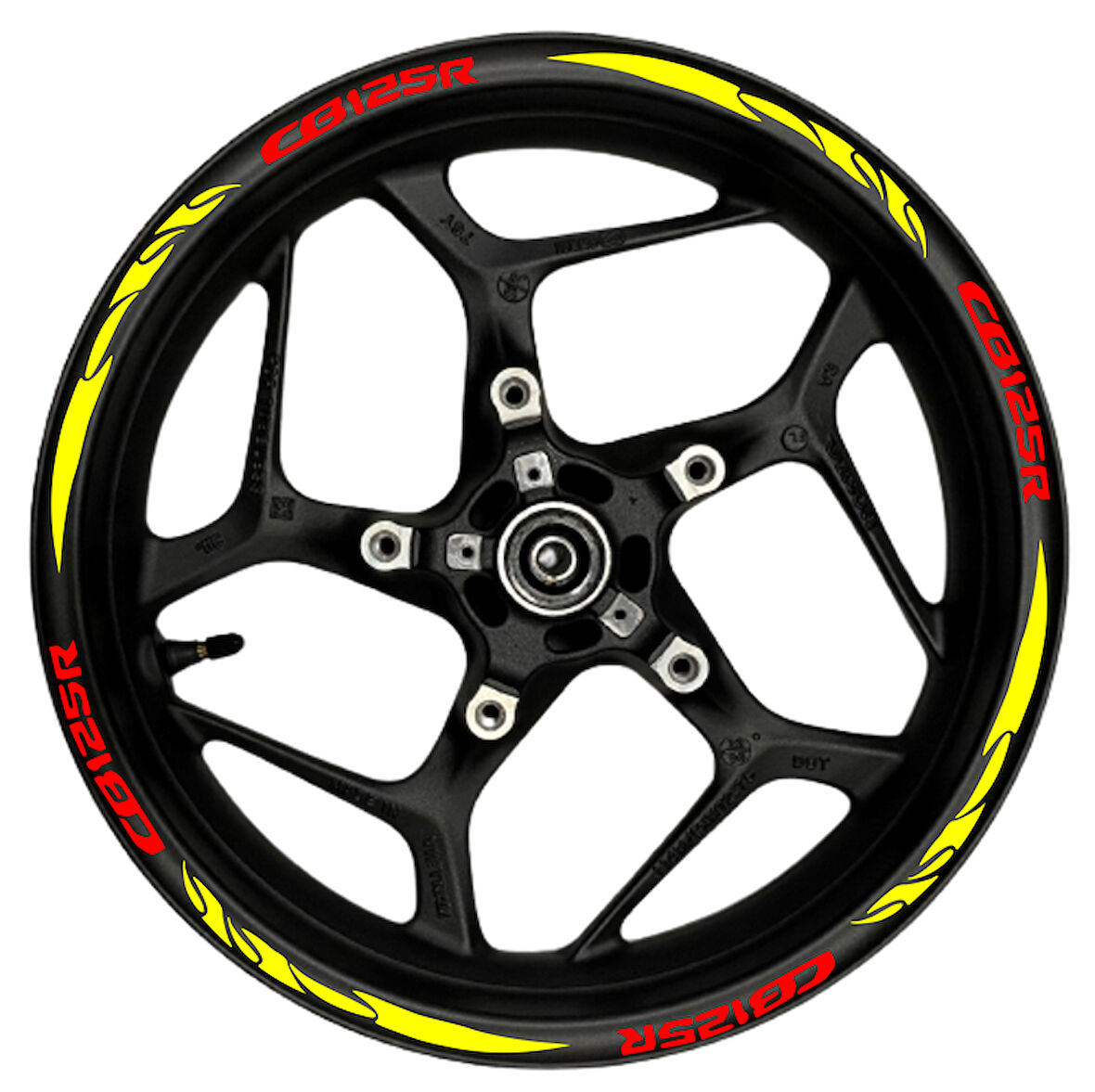 mixgiftzCB125R kırmızı yazılı  sarı pençe şeritli