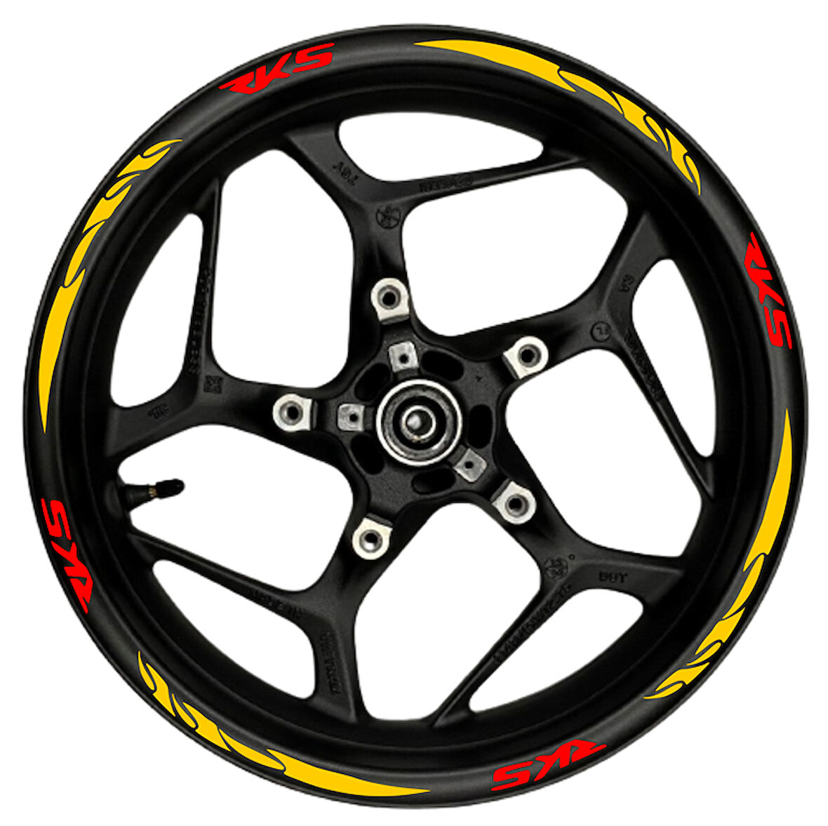 mixgiftzRKS kırmızı yazılı  turuncu reflektif pençe şeritli