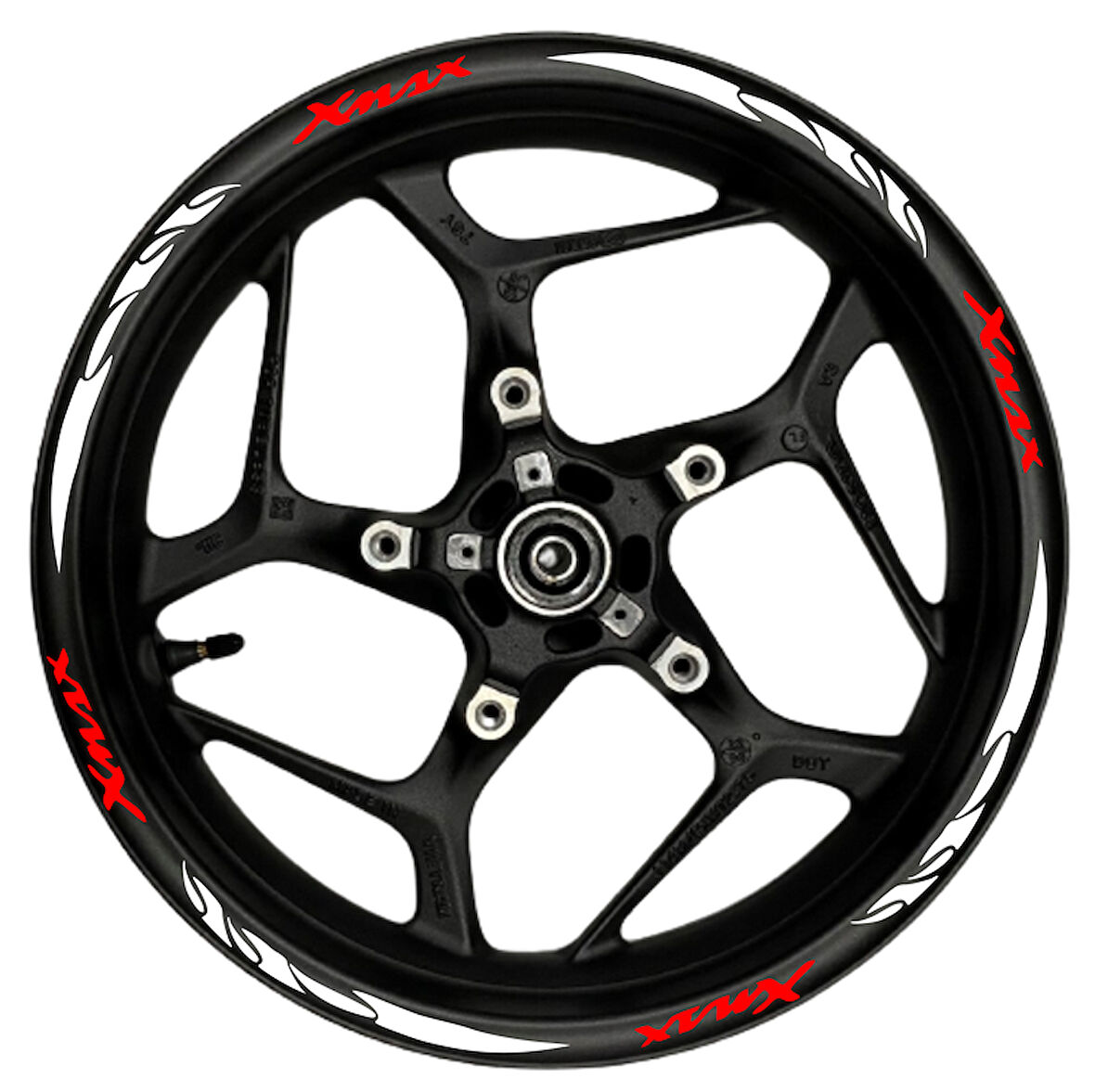 mixgiftzXmax kırmızı yazılı  beyaz pençe şeritli