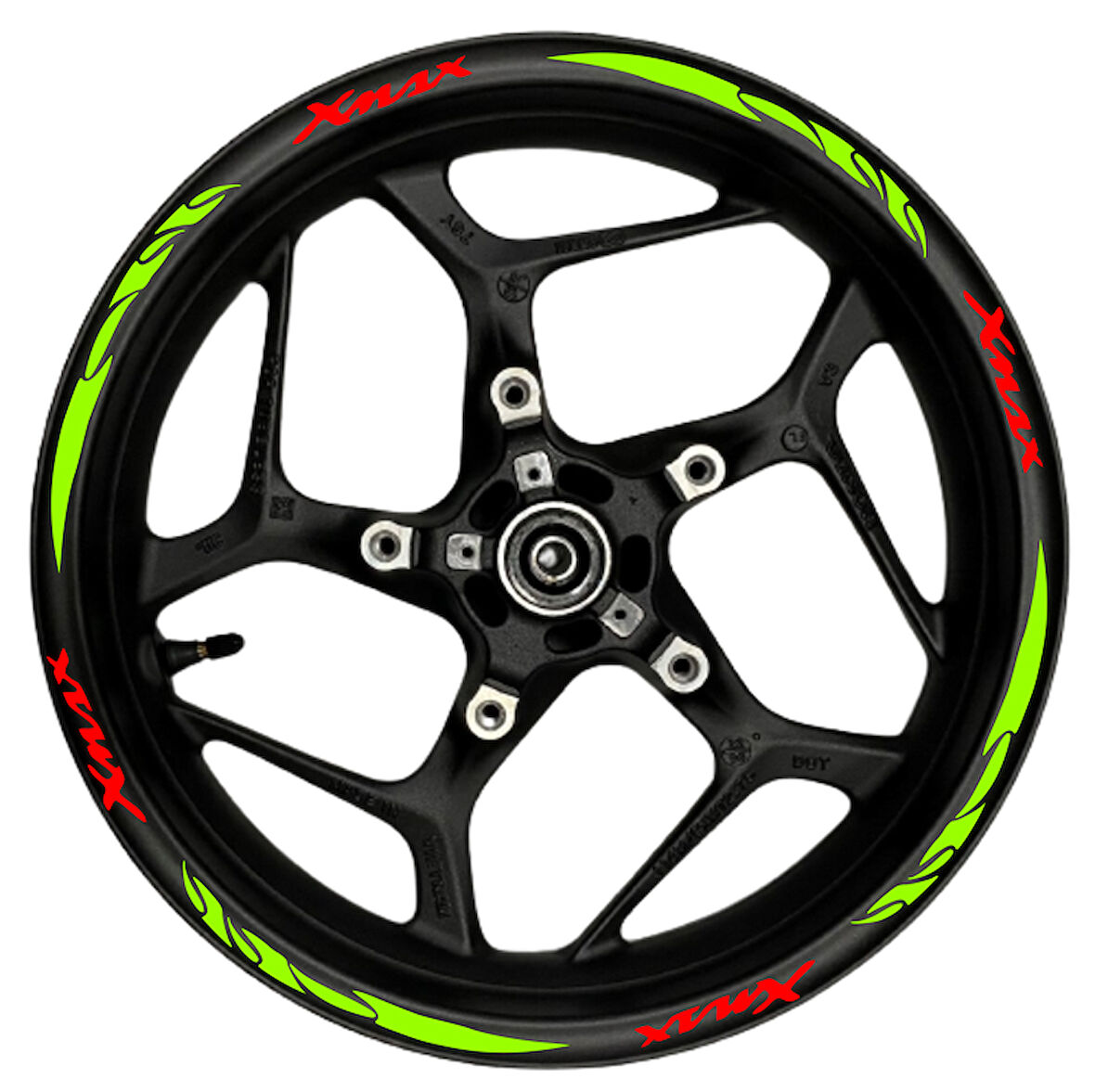 mixgiftzXmax kırmızı yazılı  neon(fıstık yeşili) pençe şeritli