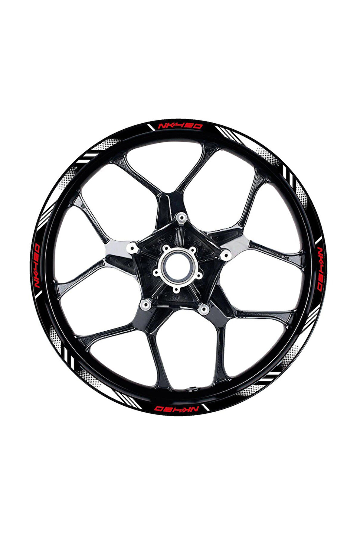 mixgiftzCFMOTO NK450 Sticker Jant Dışı Şerit Baskılı Kırmızı Beyaz Model