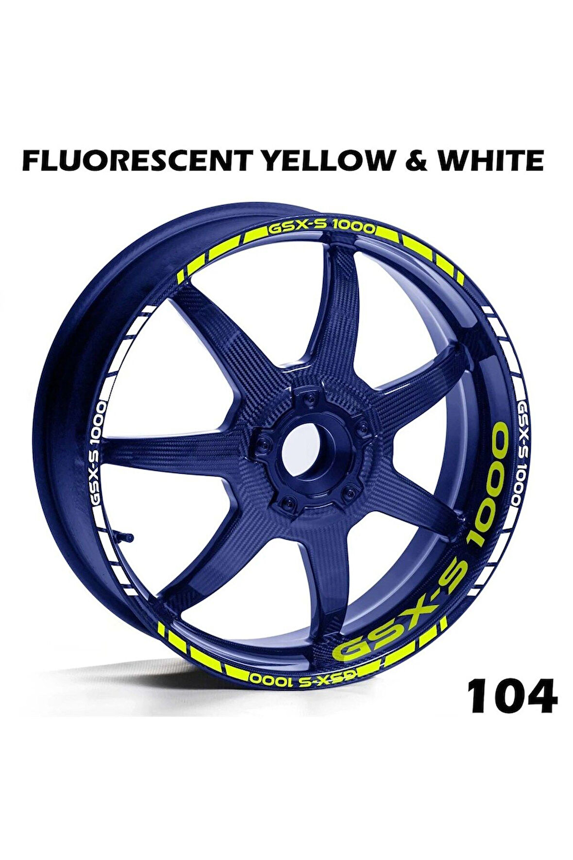 mixgiftzSuzuki GSX-S1000 Neon Sarı Beyaz Jant Sticker Etiket Modeli