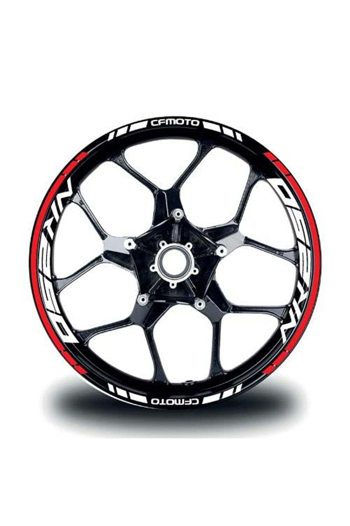 mixgiftzCFMOTO NK250 Jant Sticker İç & Dış Takım Etiket Modeli Kırmızı - Beyaz