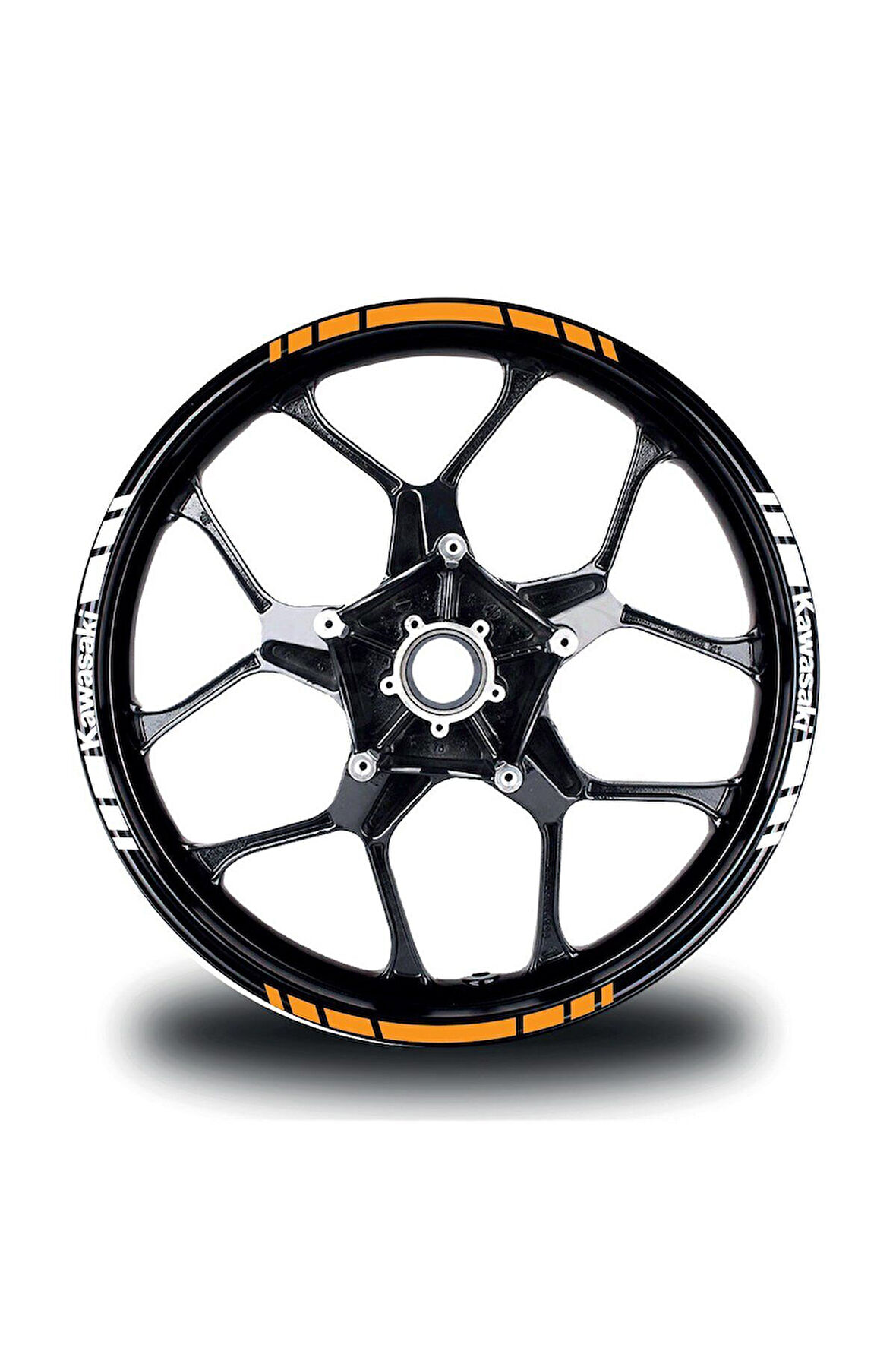 mixgiftzKawasakı Yazılı Kısa Yazısız Kısa Dış Şerit 16'lı Çift Renk Jant Sticker Modeli