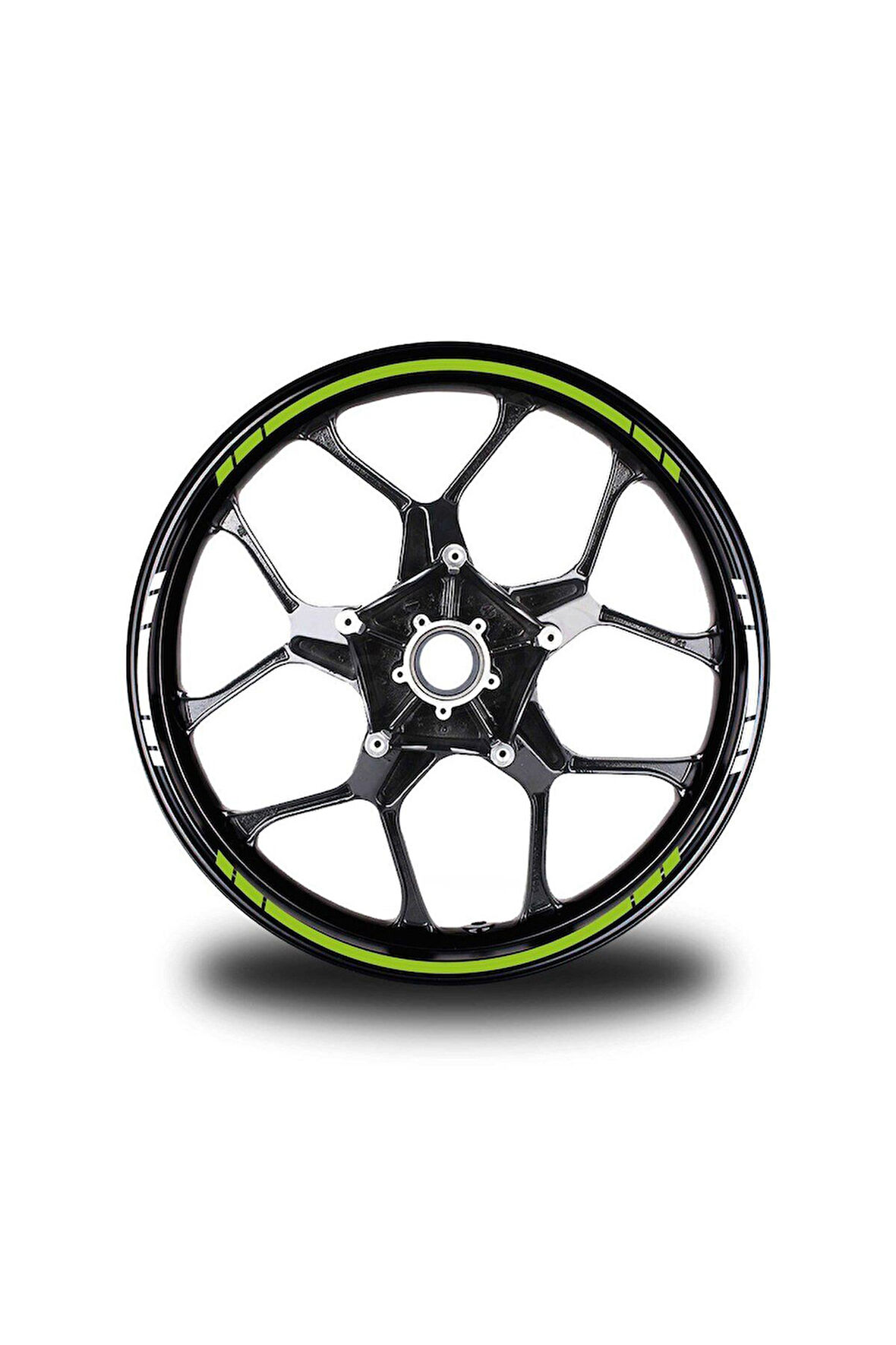 mixgiftzYazısız Uzun Kısa Kesikli Çift Renk 16'lı Jant Sticker Modeli