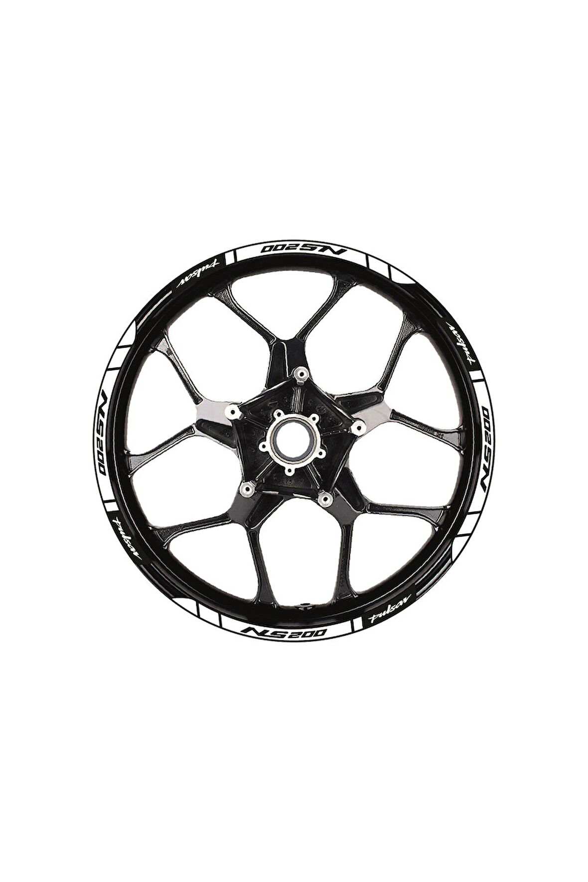 mixgiftzBajaj Pulsar NS200 Baskılı Jant Dışı Şerit Motosiklet Sticker Etiket Modeli Beyaz