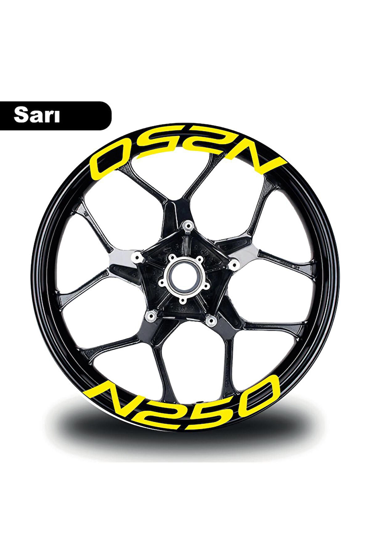 mixgiftzBajaj N250 Jant İçi Yazı Sticker Modeli Sarı
