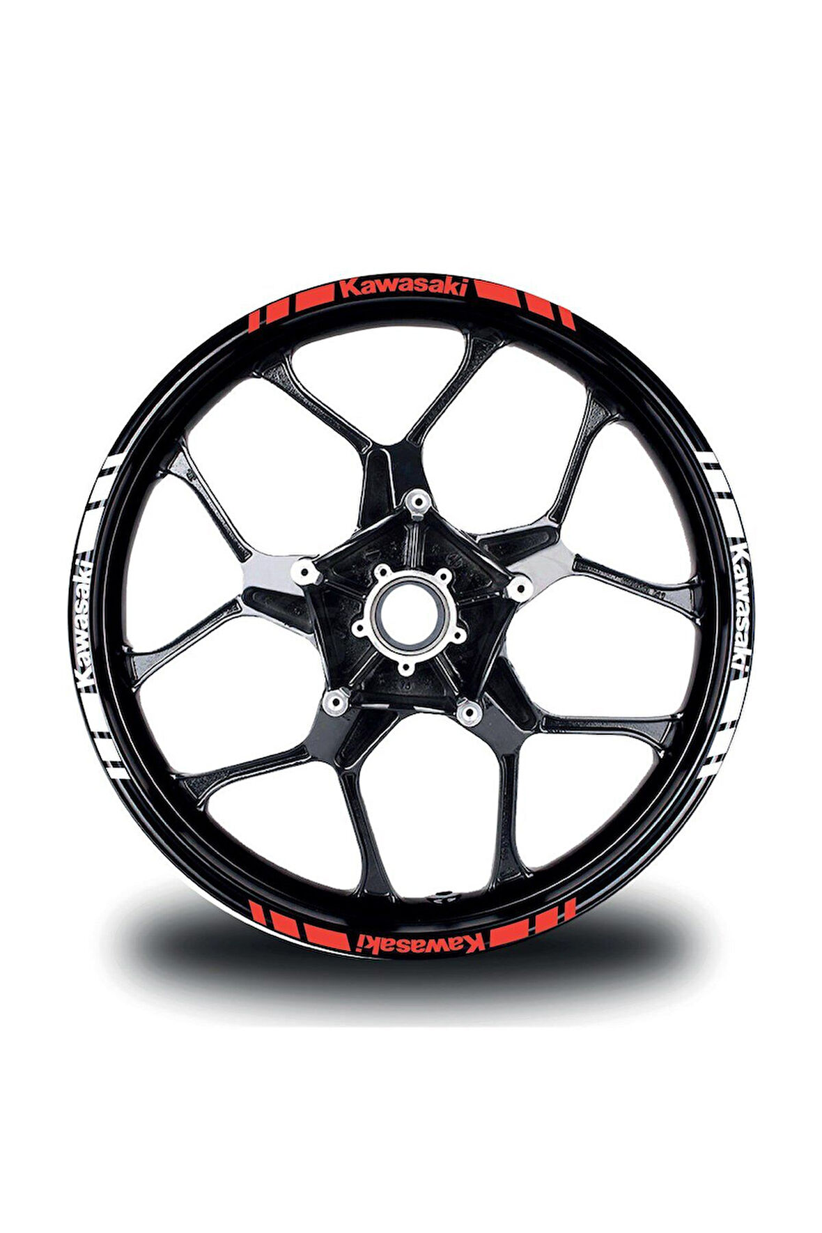 mixgiftzKawasakı Yazılı Kısa Dış Şerit 16'lı Çift Renk Jant Sticker Modeli