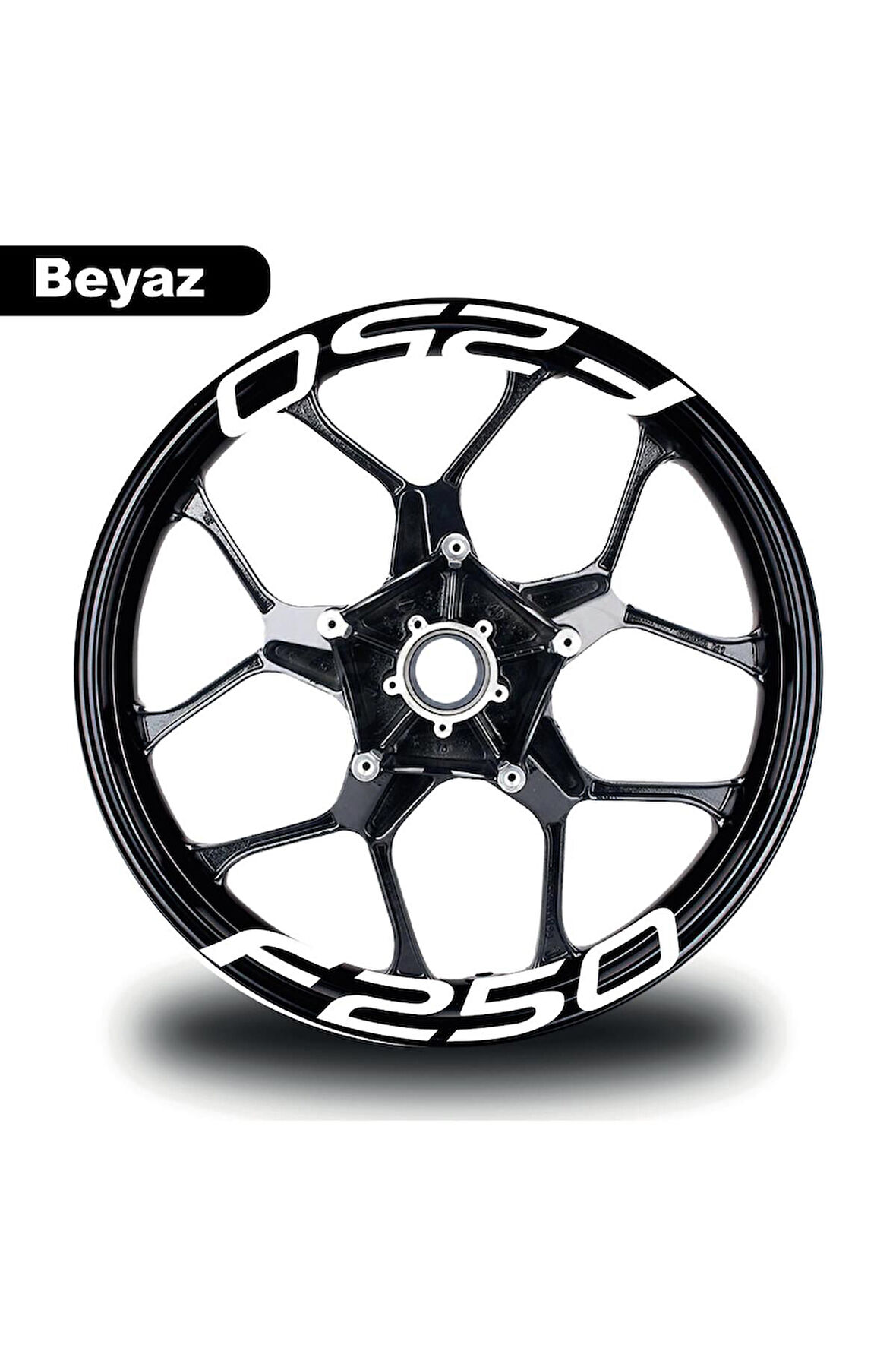 mixgiftzBajaj F250 Jant Içi Yazı Sticker Modeli Beyaz