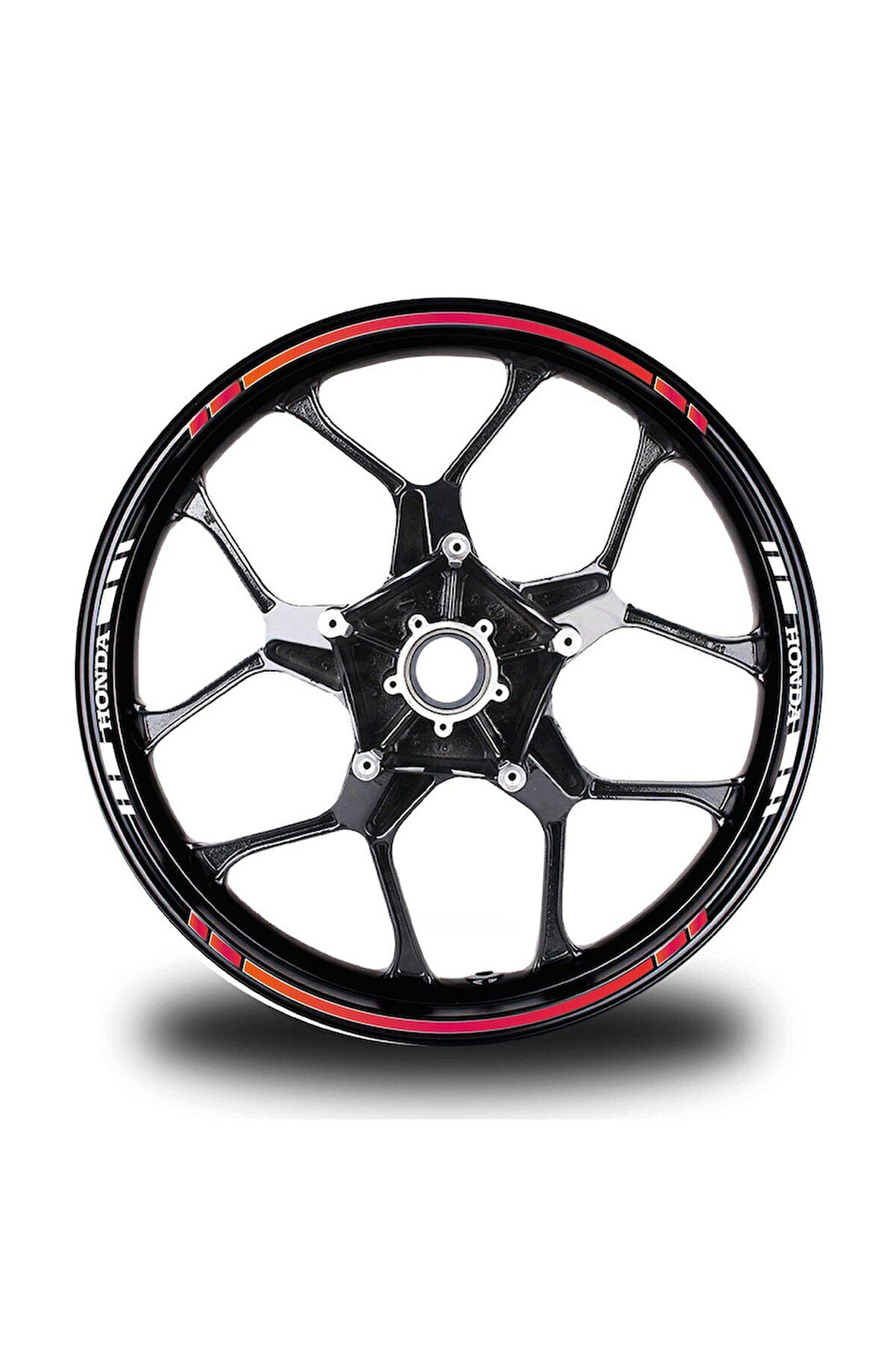 mixgiftzYazısız Uzun  Honda Yazılı Kısa Kesikli 16 Lı Çift Renk Jant Sticker Etiket