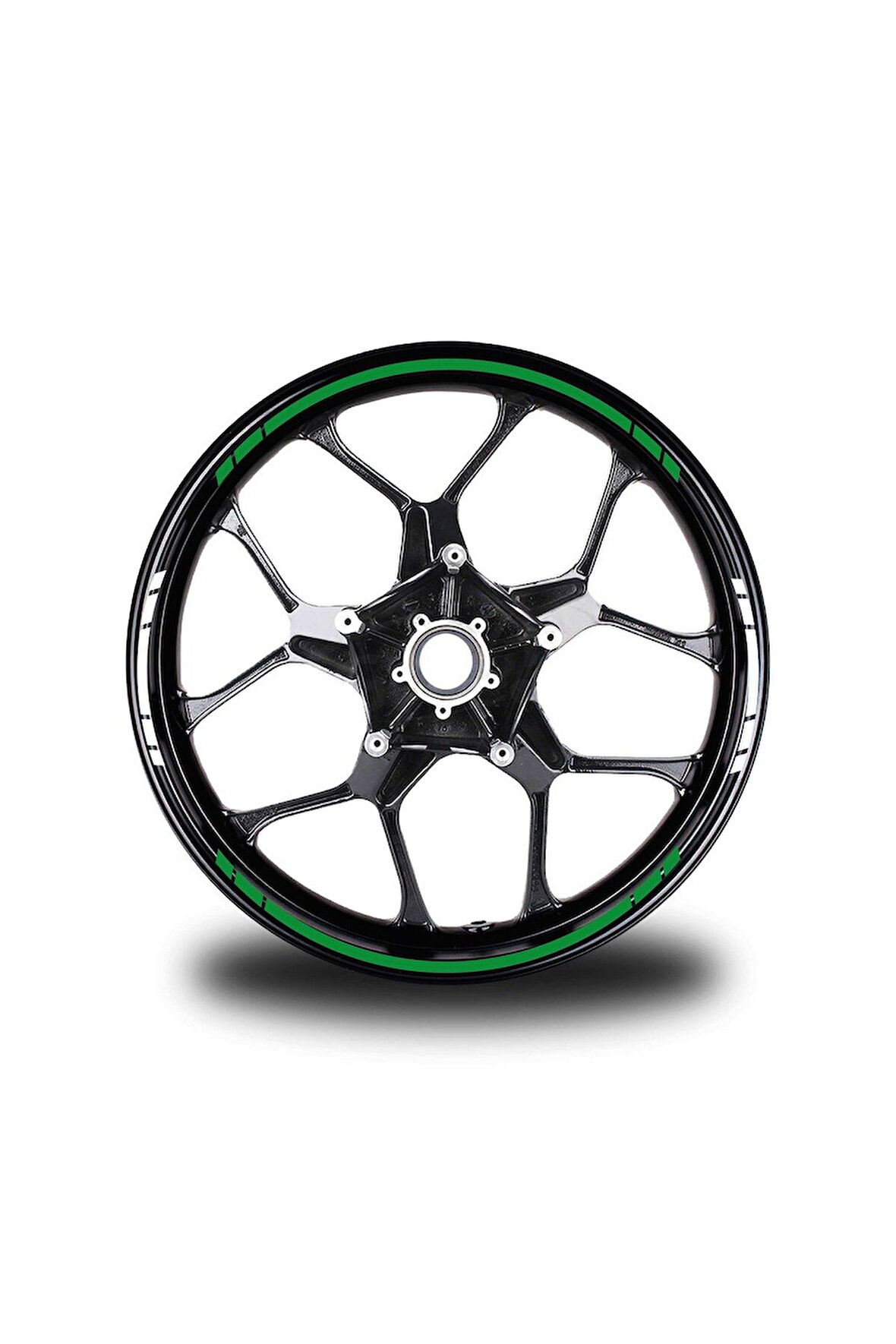 mixgiftzYazısız Uzun Kısa Kesikli Çift Renk 16'lı Jant Sticker Modeli