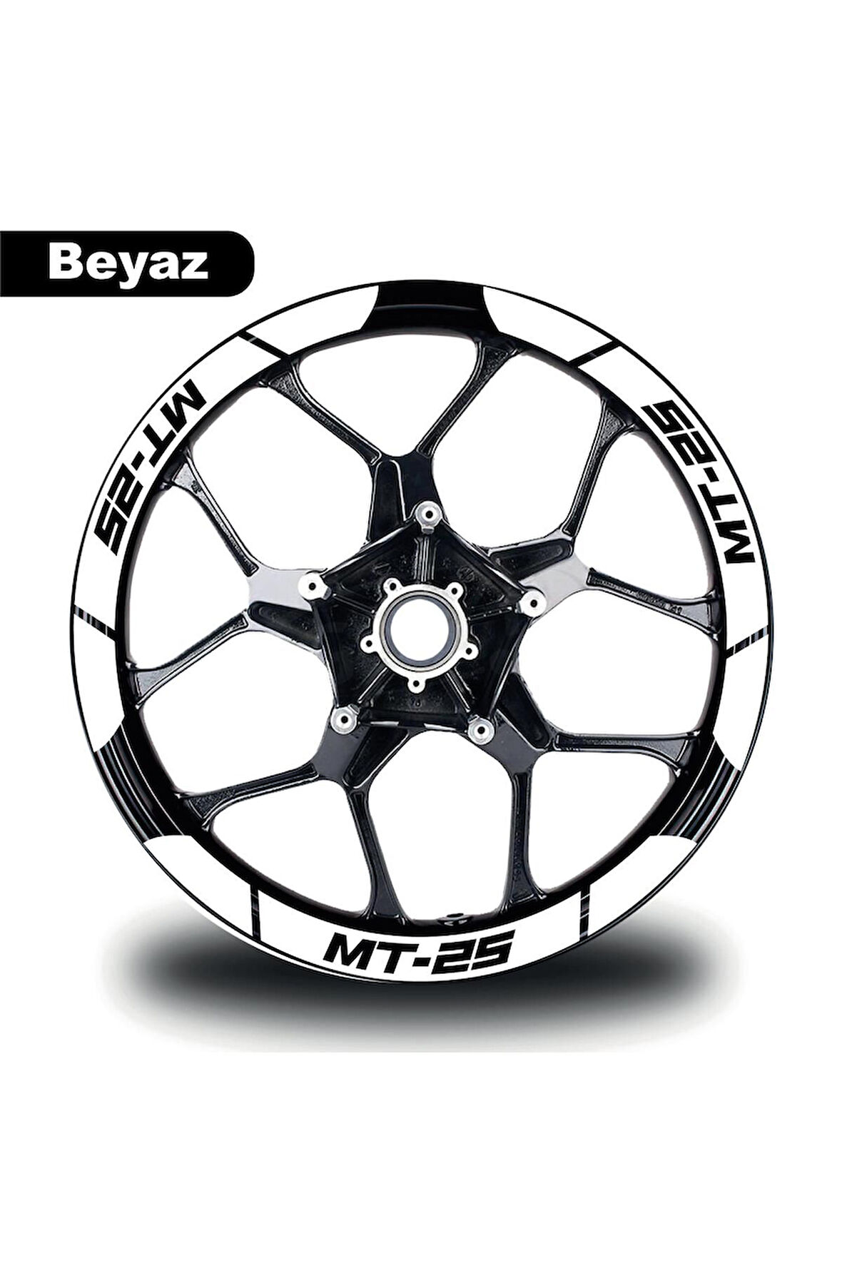 mixgiftzBeyaz Yamaha MT-25 Geniş Jant Sticker Etiket Modeli