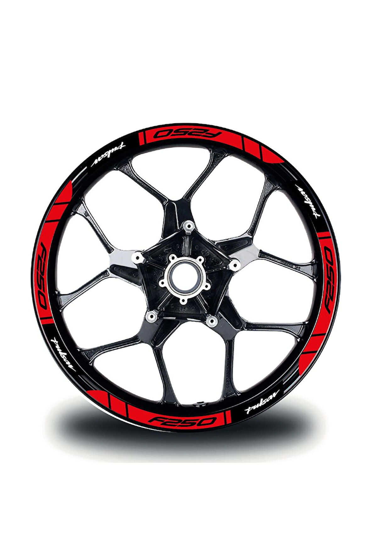 mixgiftzBajaj F250 Jant Sticker Baskılı Kırmızı Etiket Modeli