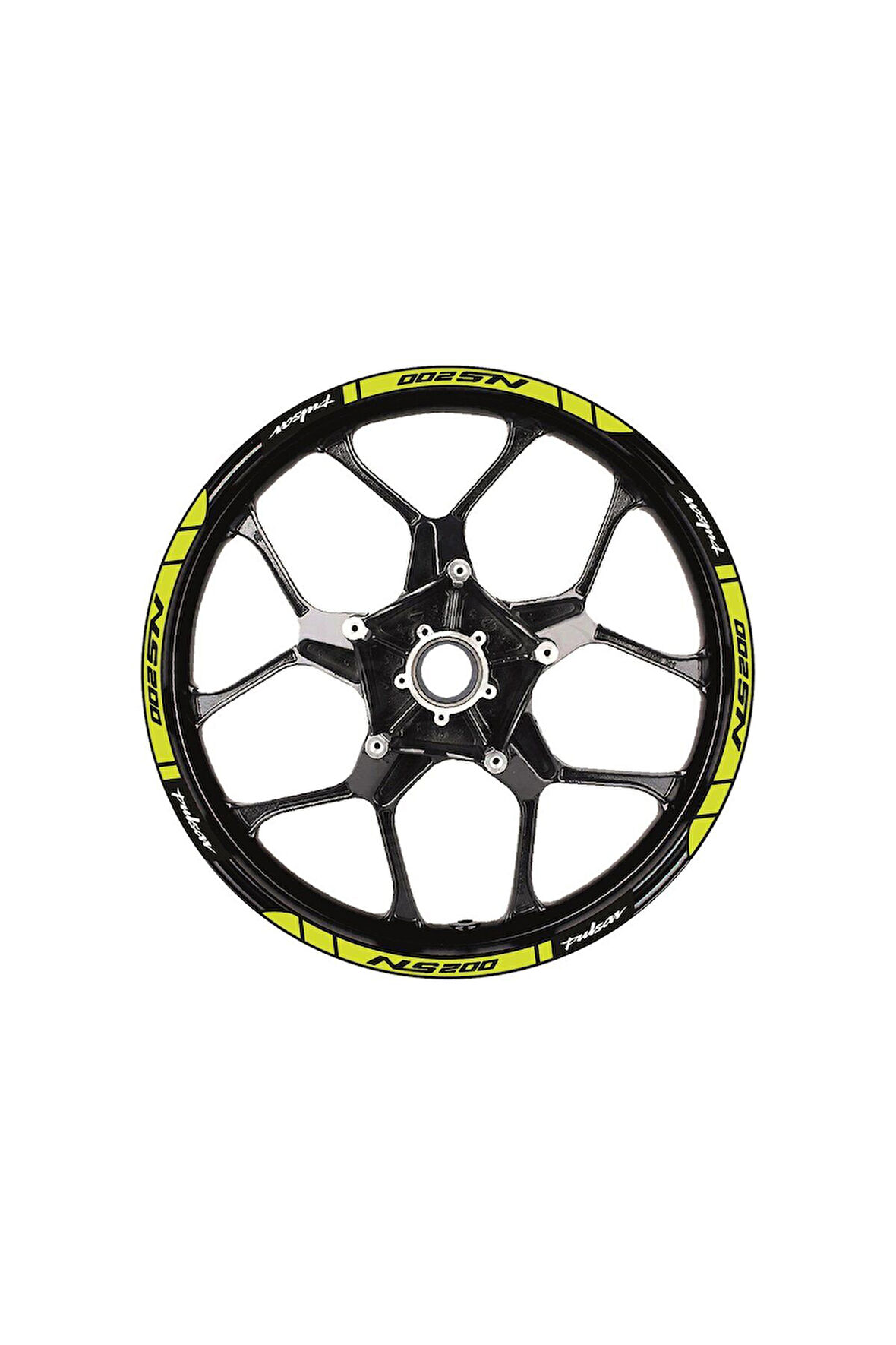mixgiftzBajaj Pulsar NS200 Baskılı Jant Dışı Şerit Motosiklet Sticker Etiket Modeli Sarı