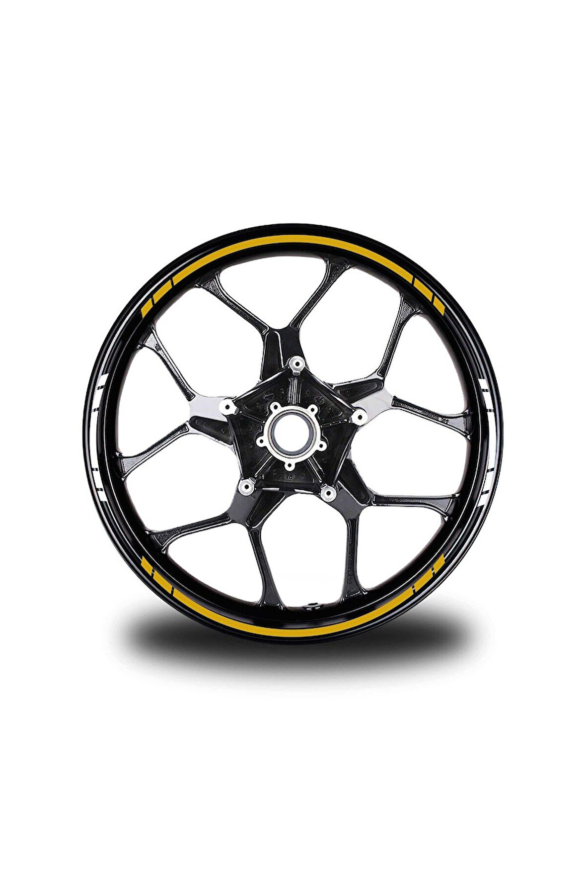 mixgiftzYazısız Uzun Kısa Kesikli Çift Renk 16'lı Jant Sticker Modeli