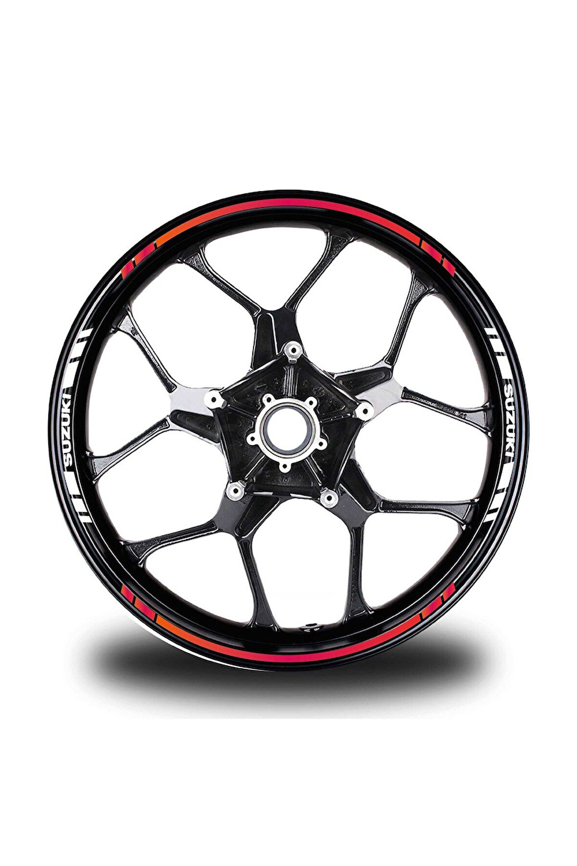 mixgiftzSuzukı Yazılı Kısa Yazısız Uzun Dış Şerit 16'lı Çift Renk Jant Sticker Modeli