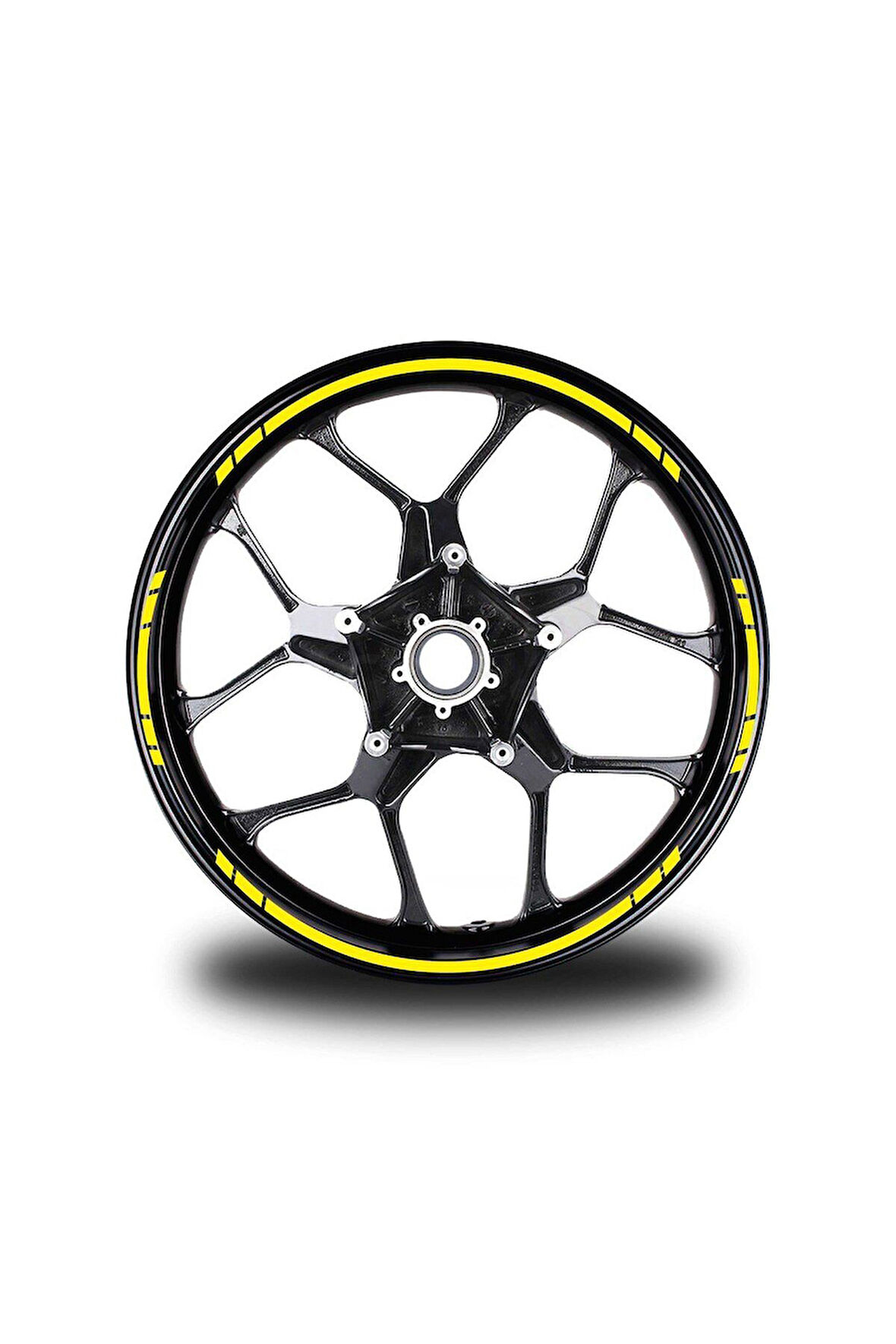 mixgiftzYazısız Uzun Kısa Kesikli Tek Renk 16'lı Jant Sticker Modeli