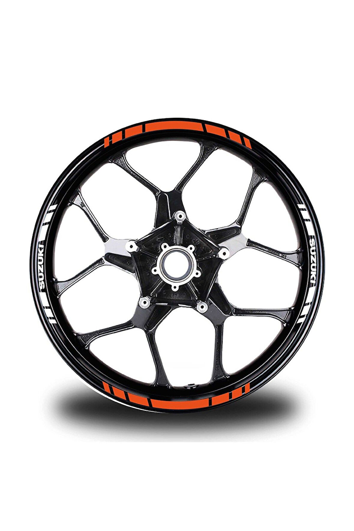 mixgiftzSuzukı Yazılı Kısa Yazısız Kısa Dış Şerit 16'lı Çift Renk Jant Sticker Modeli