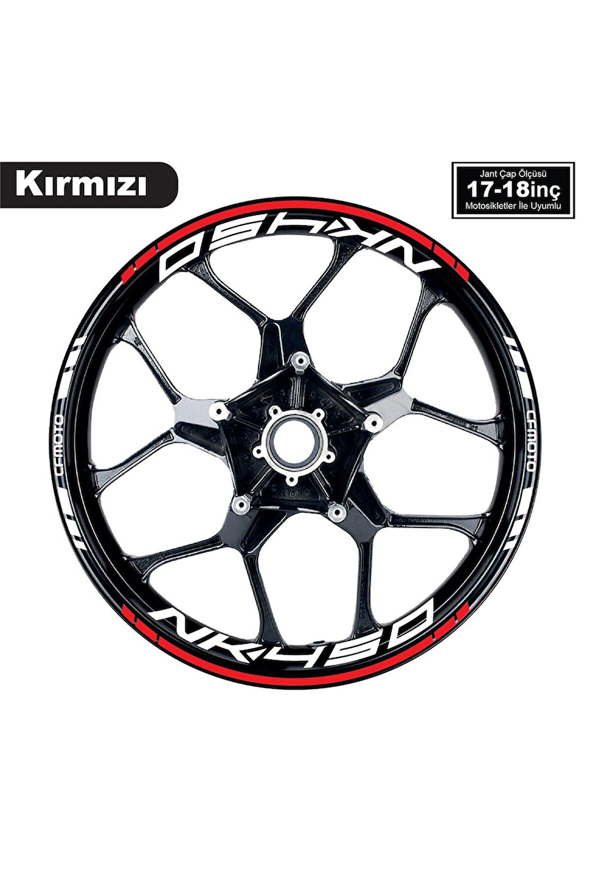 mixgiftzKırmızı CFMOTO 450NK Motosiklet Jant Sticker Etiket Modeli İç & Dış Takım