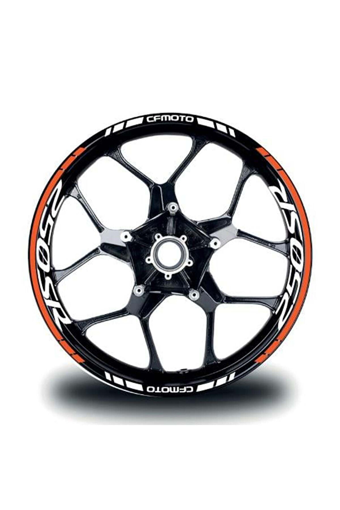 mixgiftzCFMOTO 250SR Jant Sticker İç & Dış Takım Etiket Modeli Turuncu - Beyaz