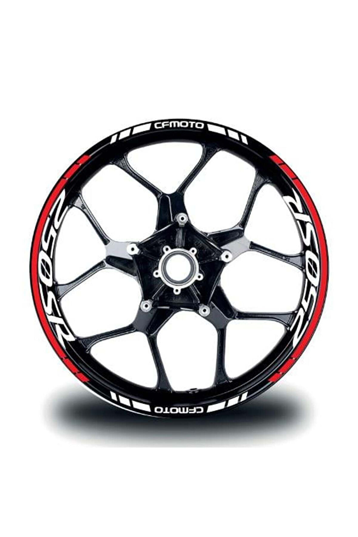 mixgiftzCFMOTO 250SR Jant Sticker İç & Dış Takım Etiket Modeli Kırmızı - Beyaz