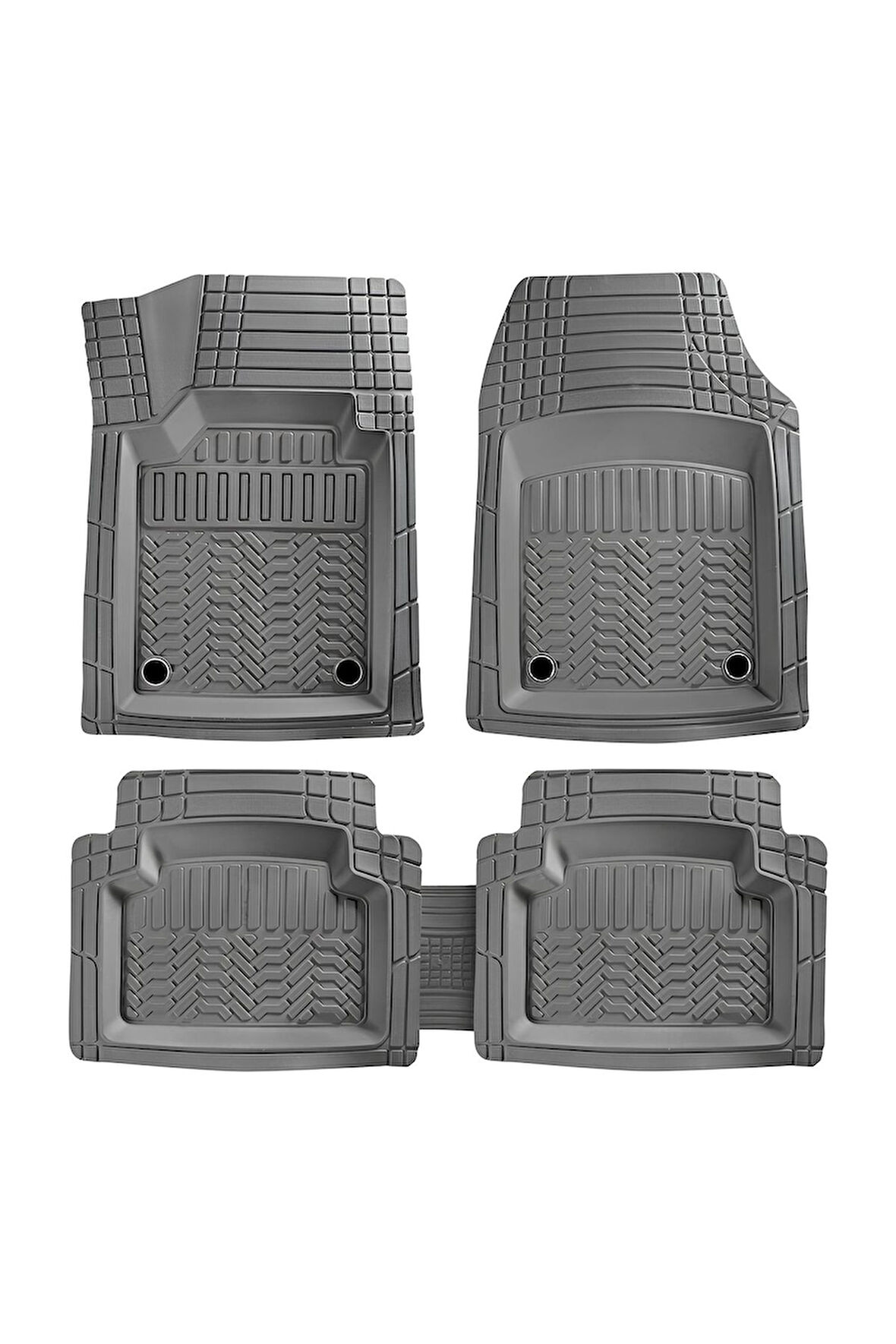 Smart Fortwo ile Uyumlu 4D Havuzlu Kutulu Maximum Paspas Gri