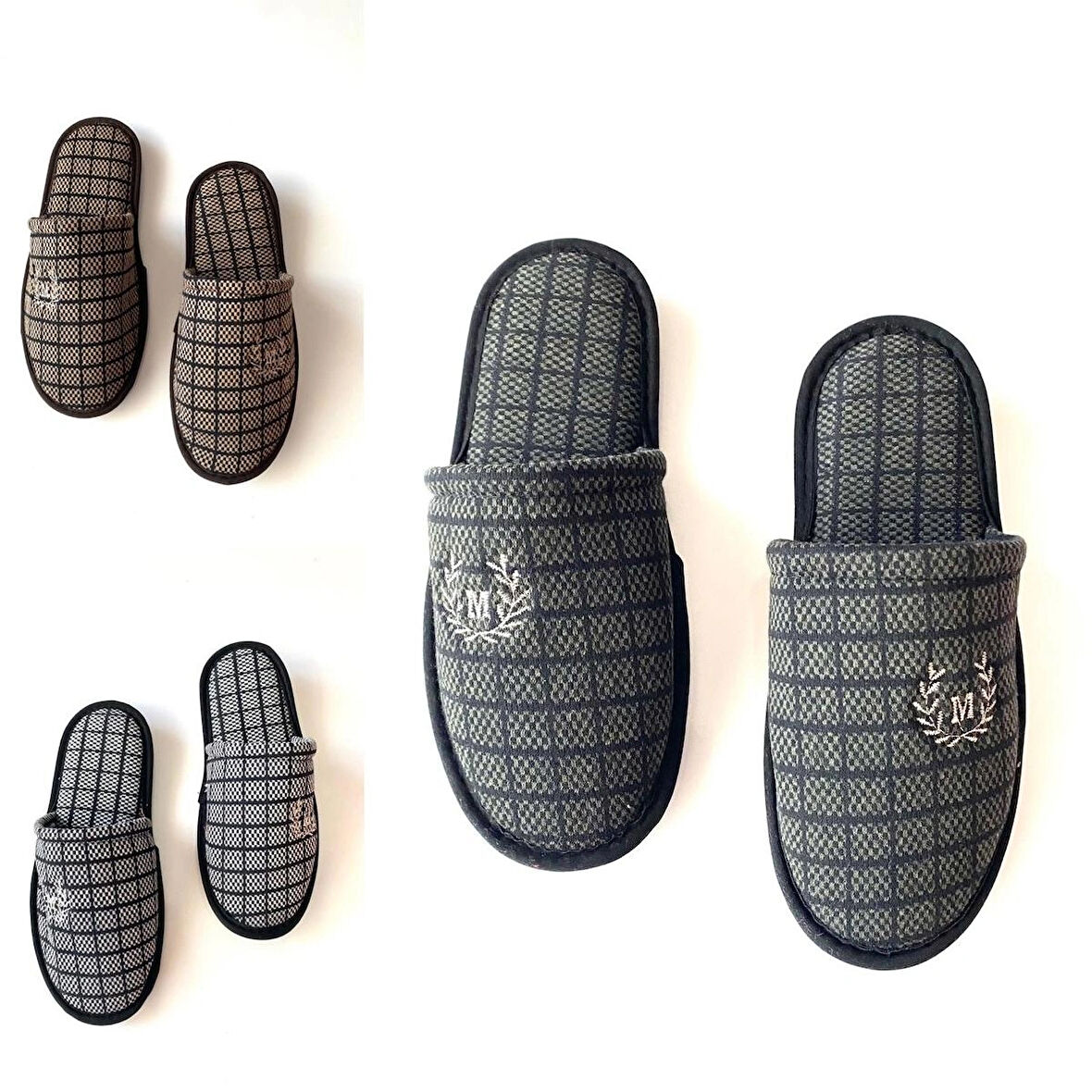 MAJHİ 3'lü Erkek Kışlık Ev Terlik Ev Terliği Çeyiz Terliği Erkek Misafir Terliği