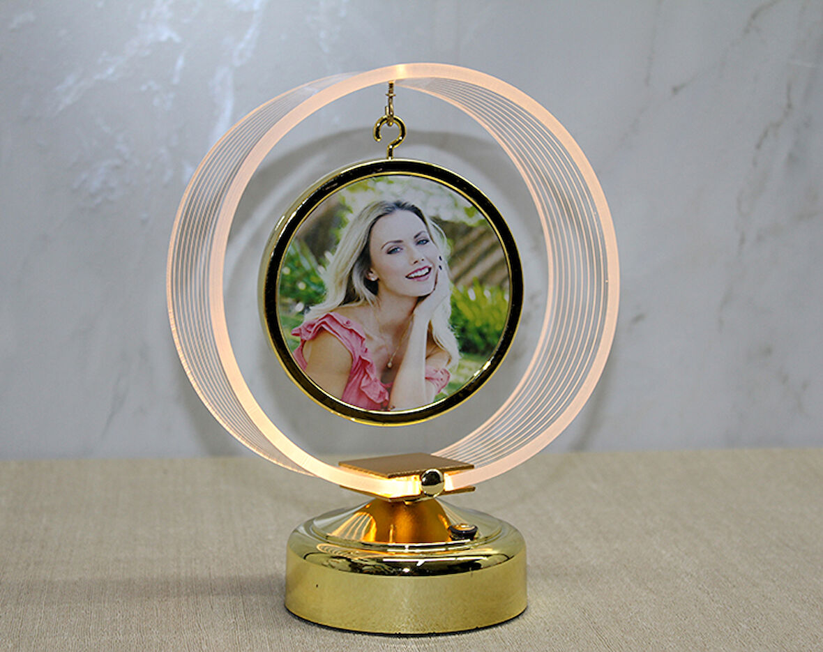 Kişiye Özel Fotoğraf Alanlı Yuvarlak Led Çerçeve