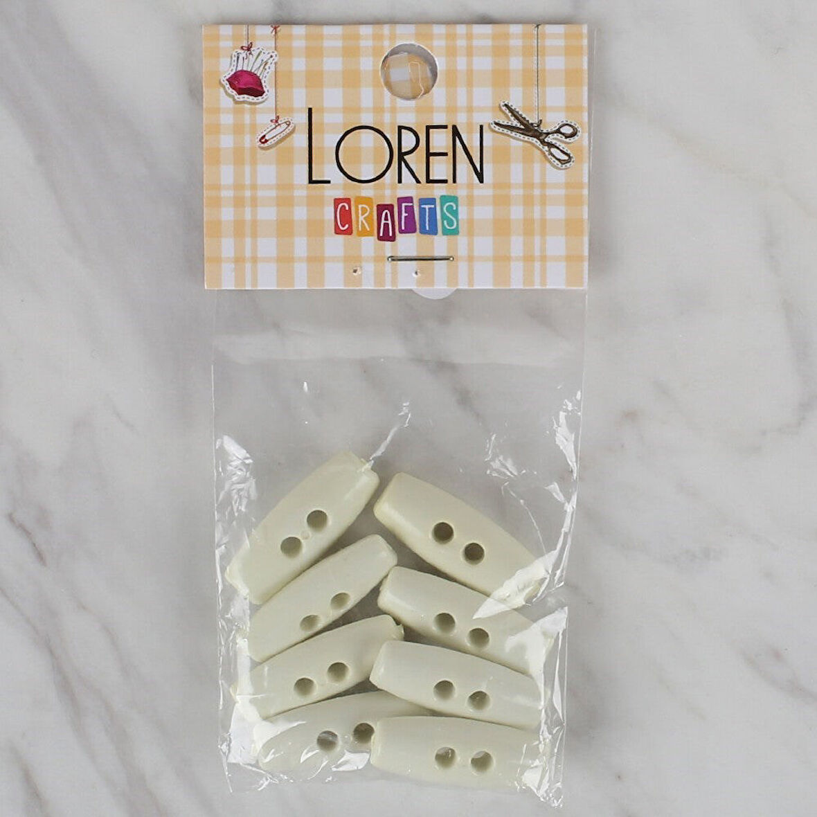 Loren Crafts krem 8 li çoban düğmesi - 66