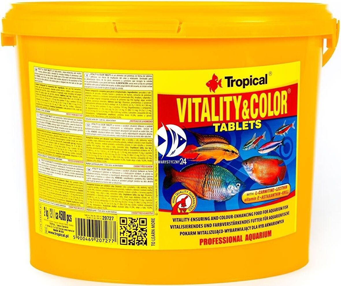 250 Adet Tropical Vitality&Color Tablets Kovadan Bölme Tablet Balık Yemi