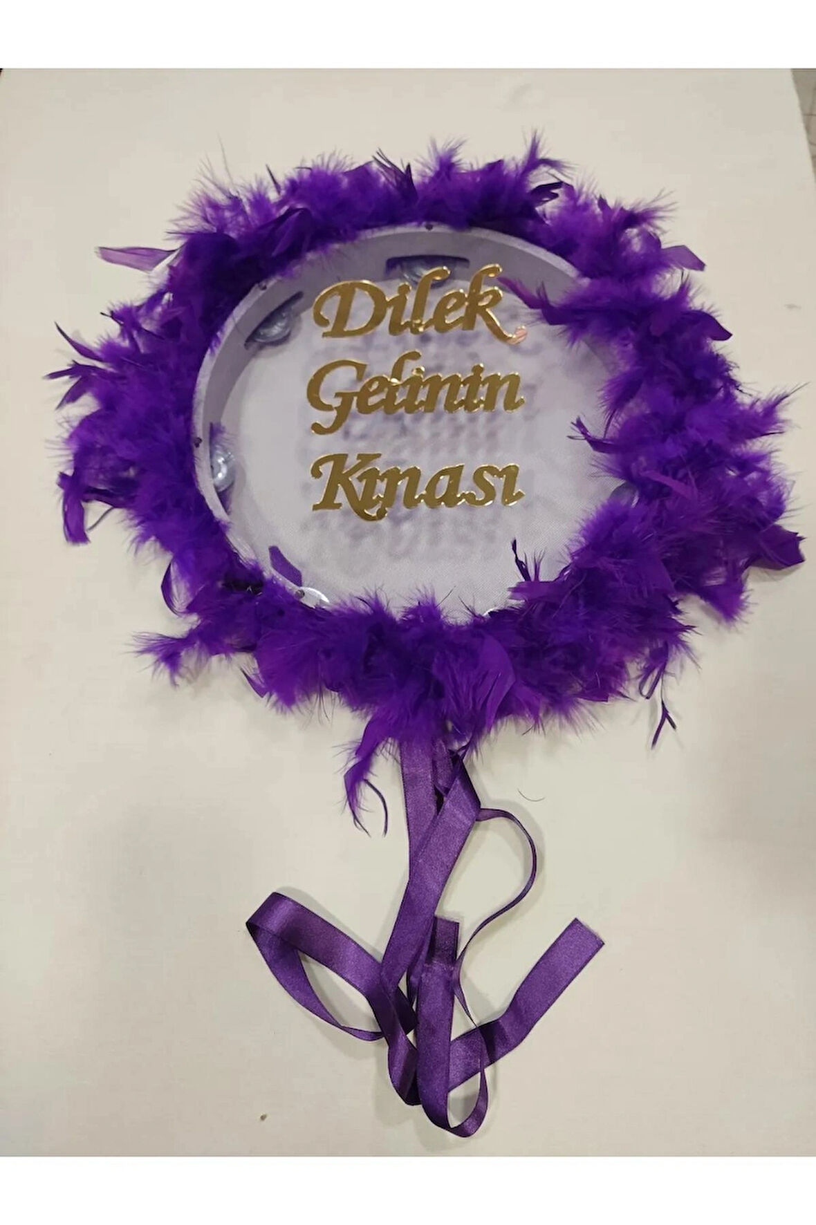 İsme Özel Otrişli Pleksi Süslü Deri Tef Kına Gecesi Gelin Tefi Vurmalı Çalgı Müzik Aleti