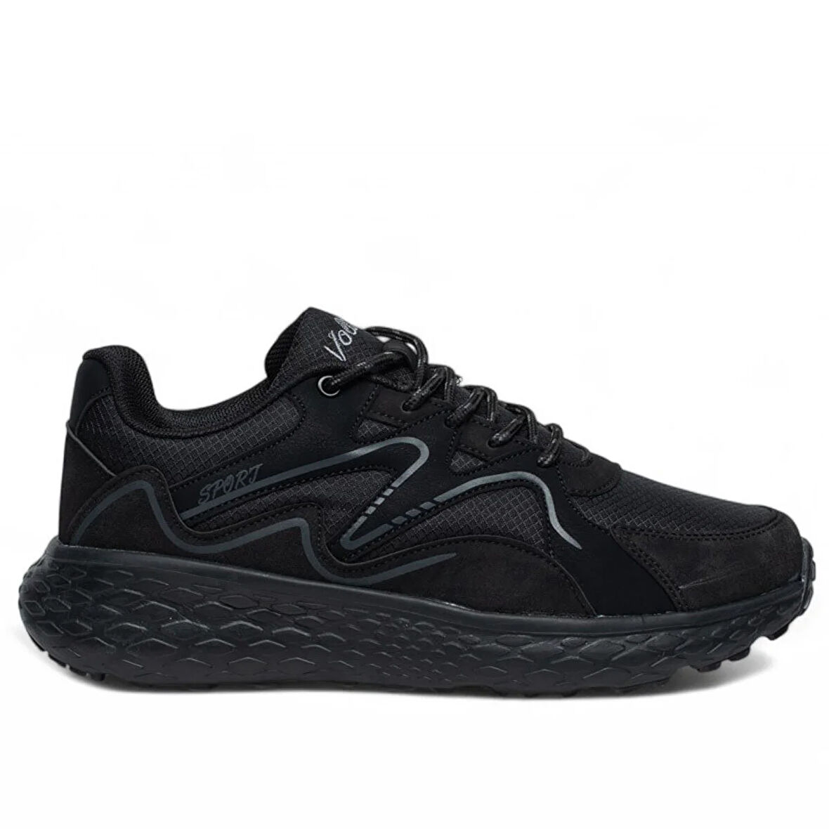 VOLİS SİYAH Memory Foam Taban Günlük Bağcıklı Erkek Sneaker Ayakkabı