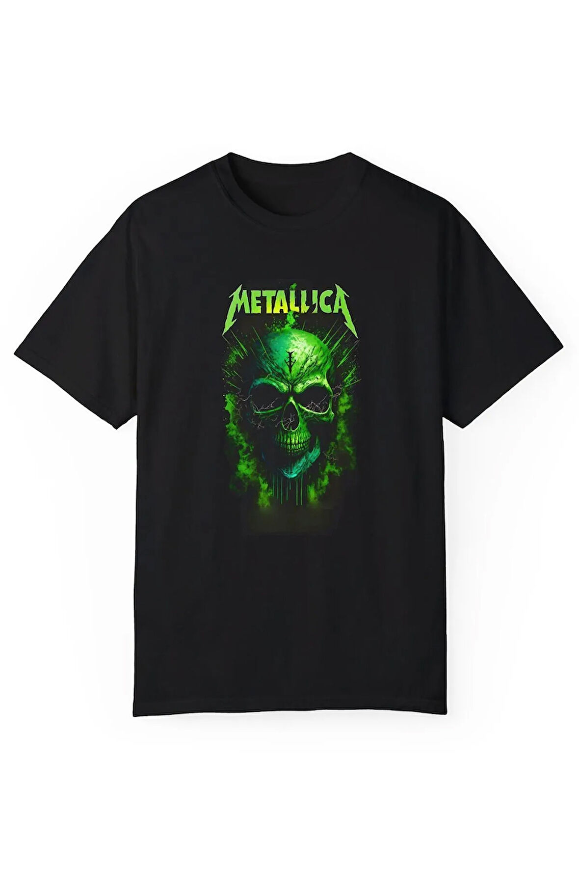 Metalica Baskılı Siyah Unisex Tişört