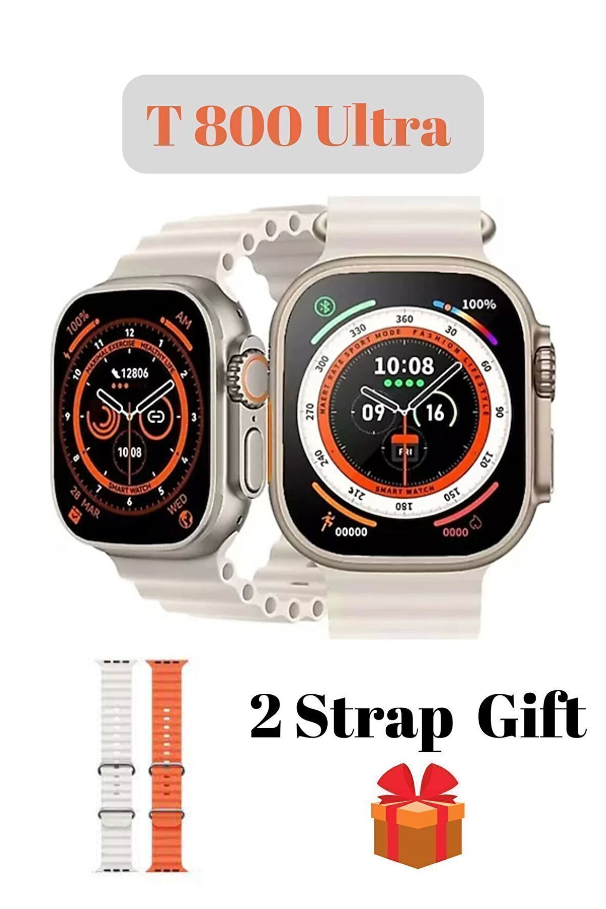 Watch 8 Bluetooth Ultra Akıllı Saat +1 Strap Smart Watch