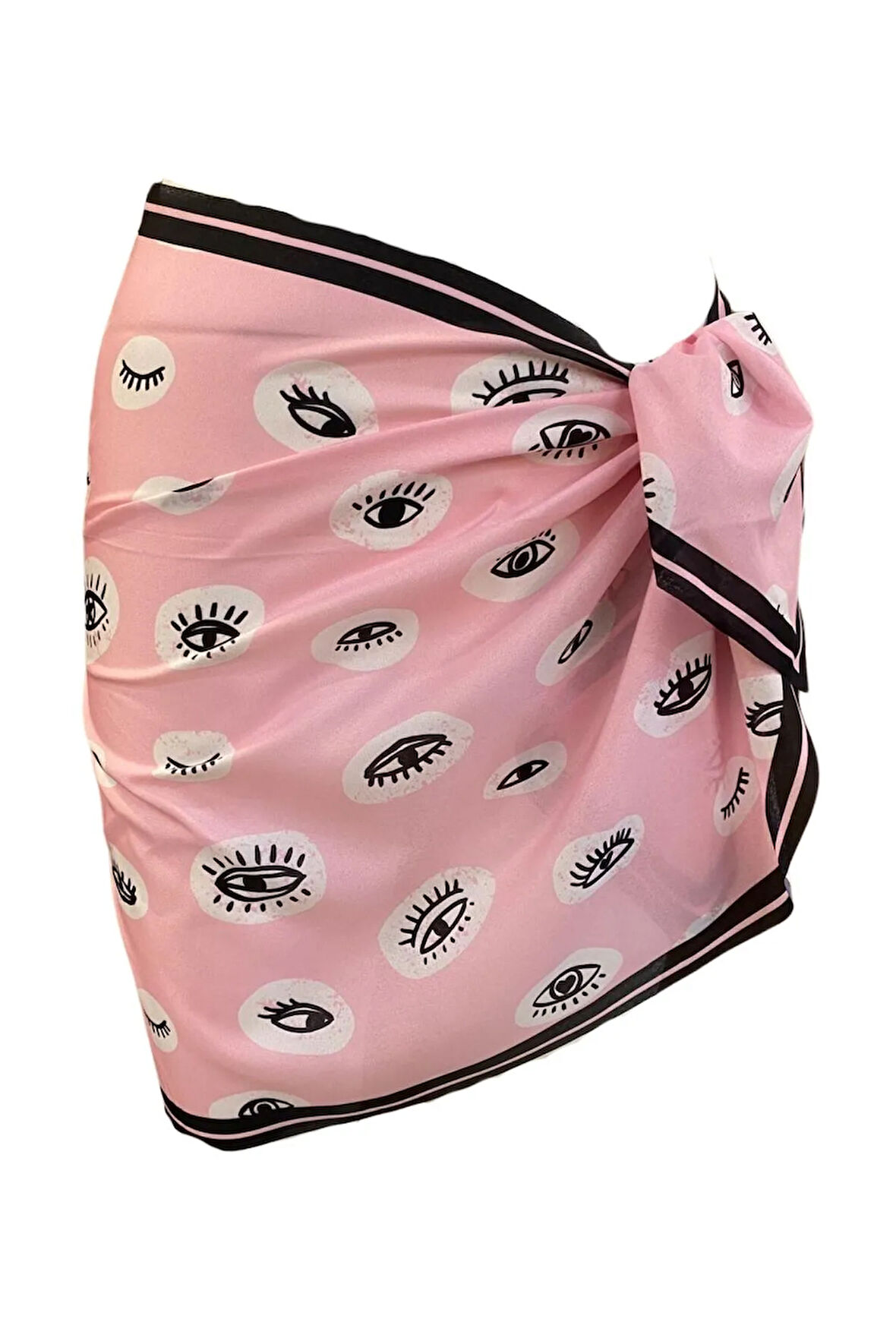Kısa Pareo - Pembe Göz Model 150x50 Cm