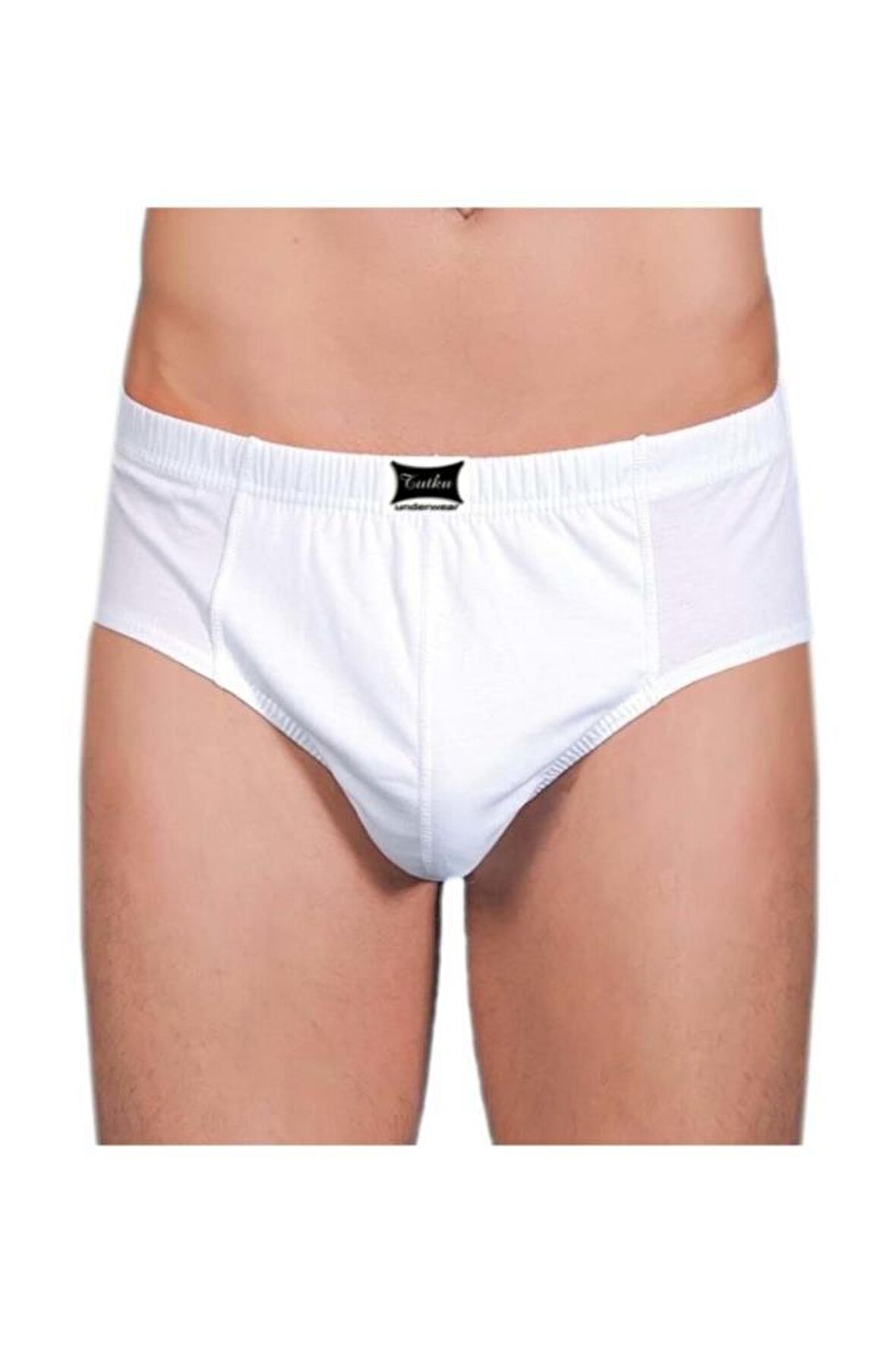 6 Adet  0109 Penye Kom %100 Pamuk Slip Erkek Külot Beyaz -  - Komslip - Beyaz ttk0109A6