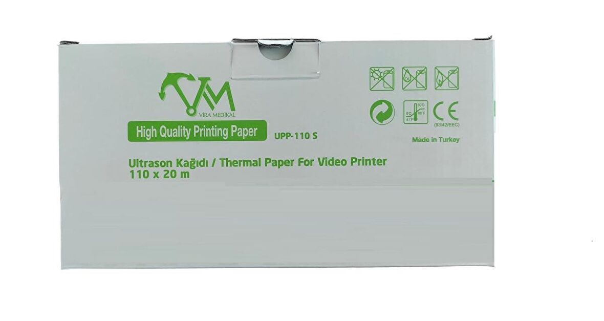 Vira 1 Adet UPP 110 S Ultrason Kağıdı / Termal Paper For Video Printer 110 X 20 m High Quality Printing Paper