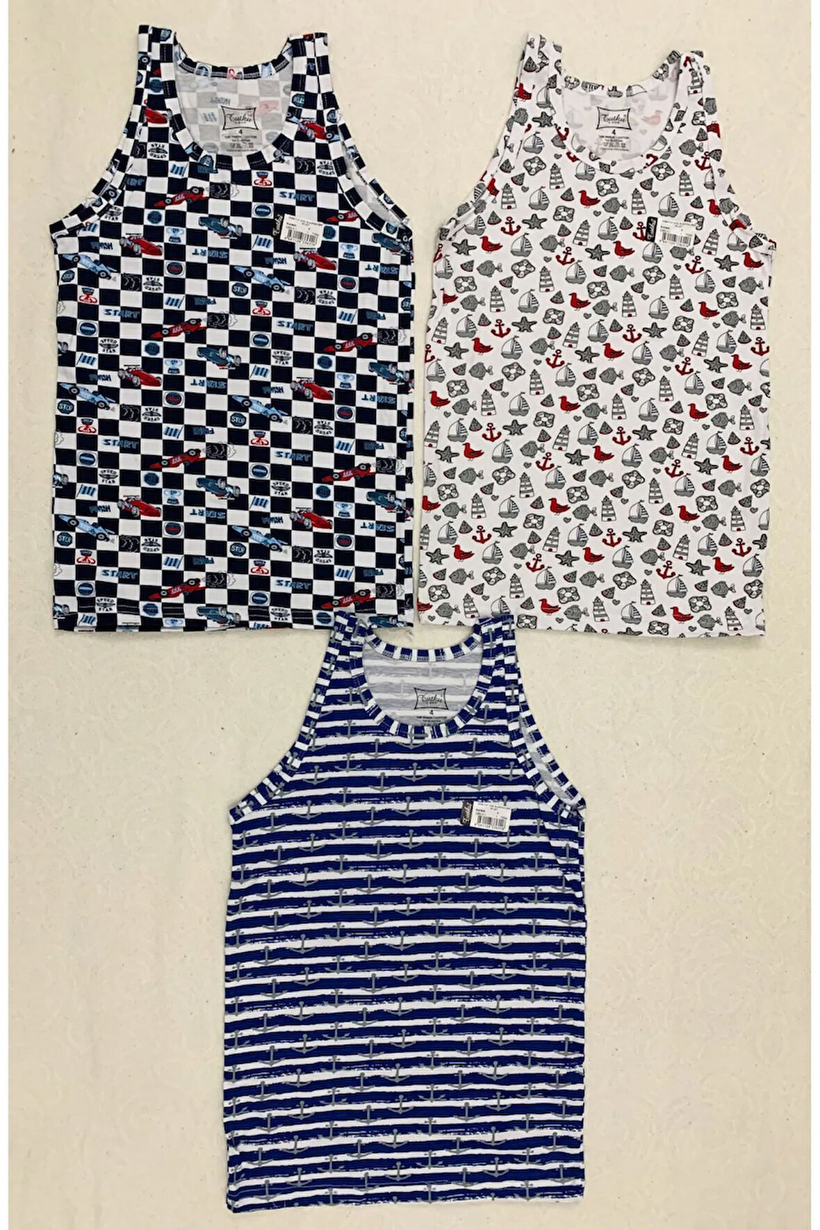 12 Adet Elastan Empirme Desenli Atlet