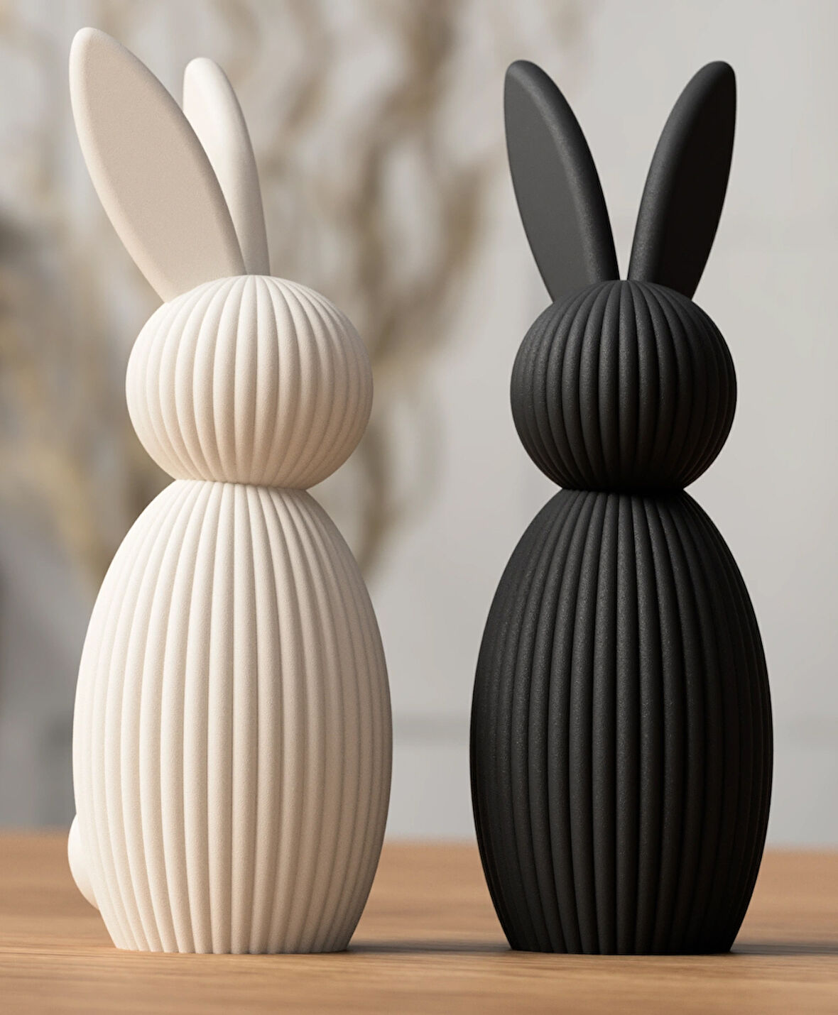  2'Lİ Tavşan Biblo 19 x 6 Cm 