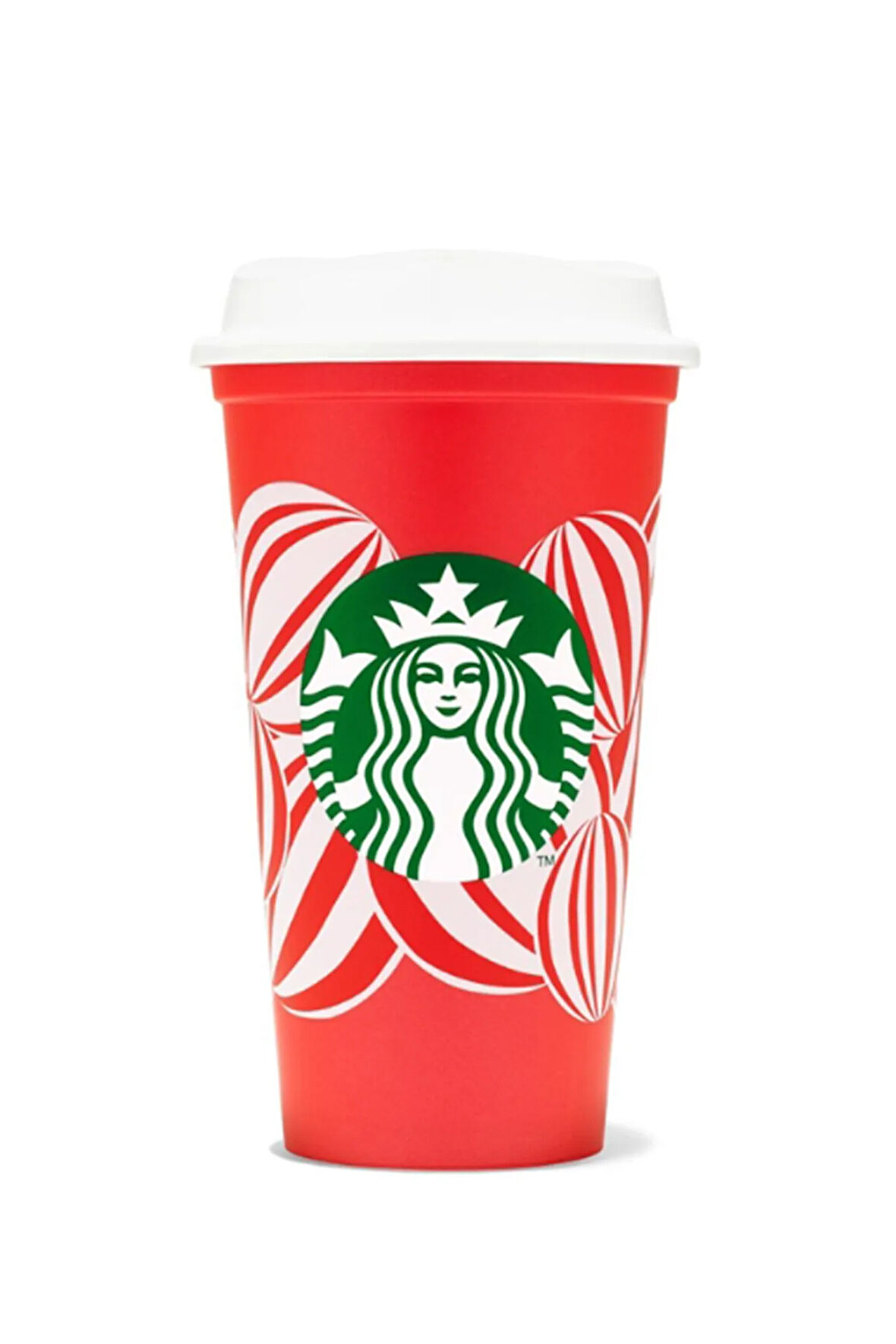 Starbucks Yılbaşı Tasarımlı Plastik Yeniden Kullanılabilir İçecek Bardağı Kırmızı 473ml
