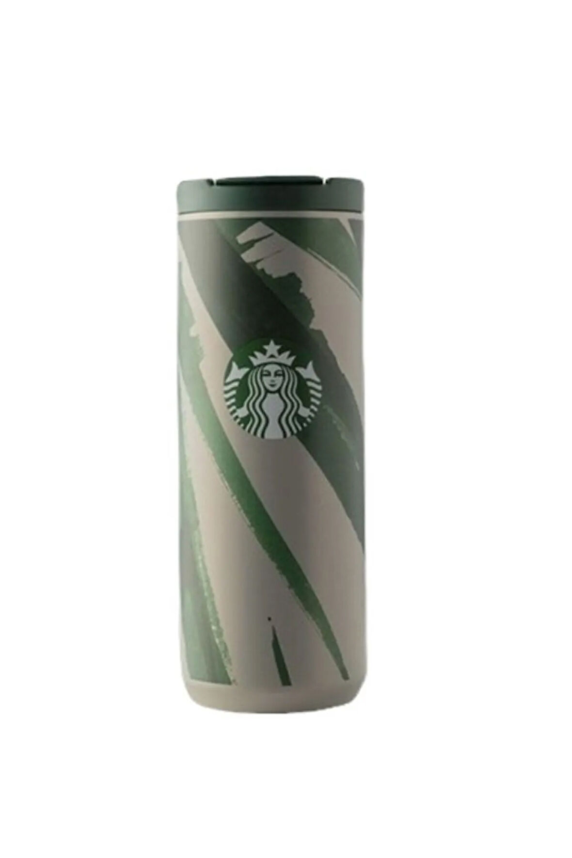 Starbucks Klasik Seri Termos Gri Yeşil Renkli 473 Ml