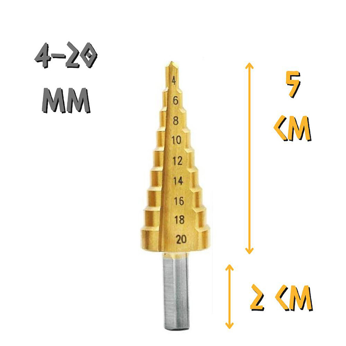 Kupa Tyson Çam Panç Kademeli Matkap Ucu - 4-20 mm.