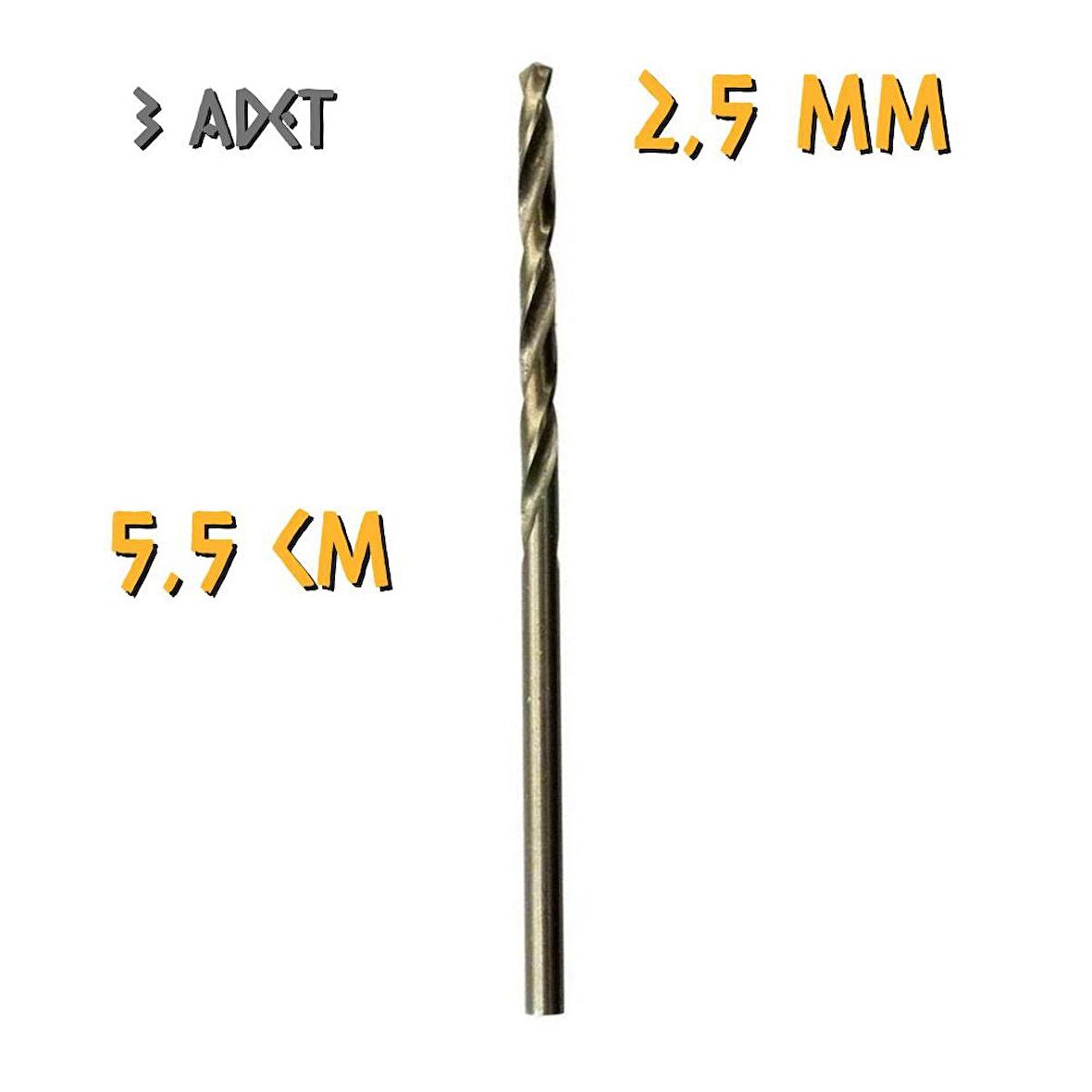 Kupa Tyson Metal Ahşap Delici HSS Matkap Ucu 2.5 mm. - 3 Adet