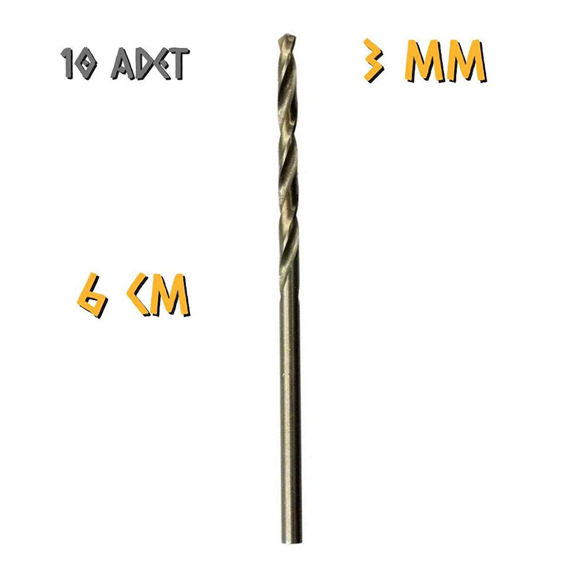 Kupa Tyson Metal Ahşap Delici HSS Matkap Ucu 3.0 mm. - 10 Adet