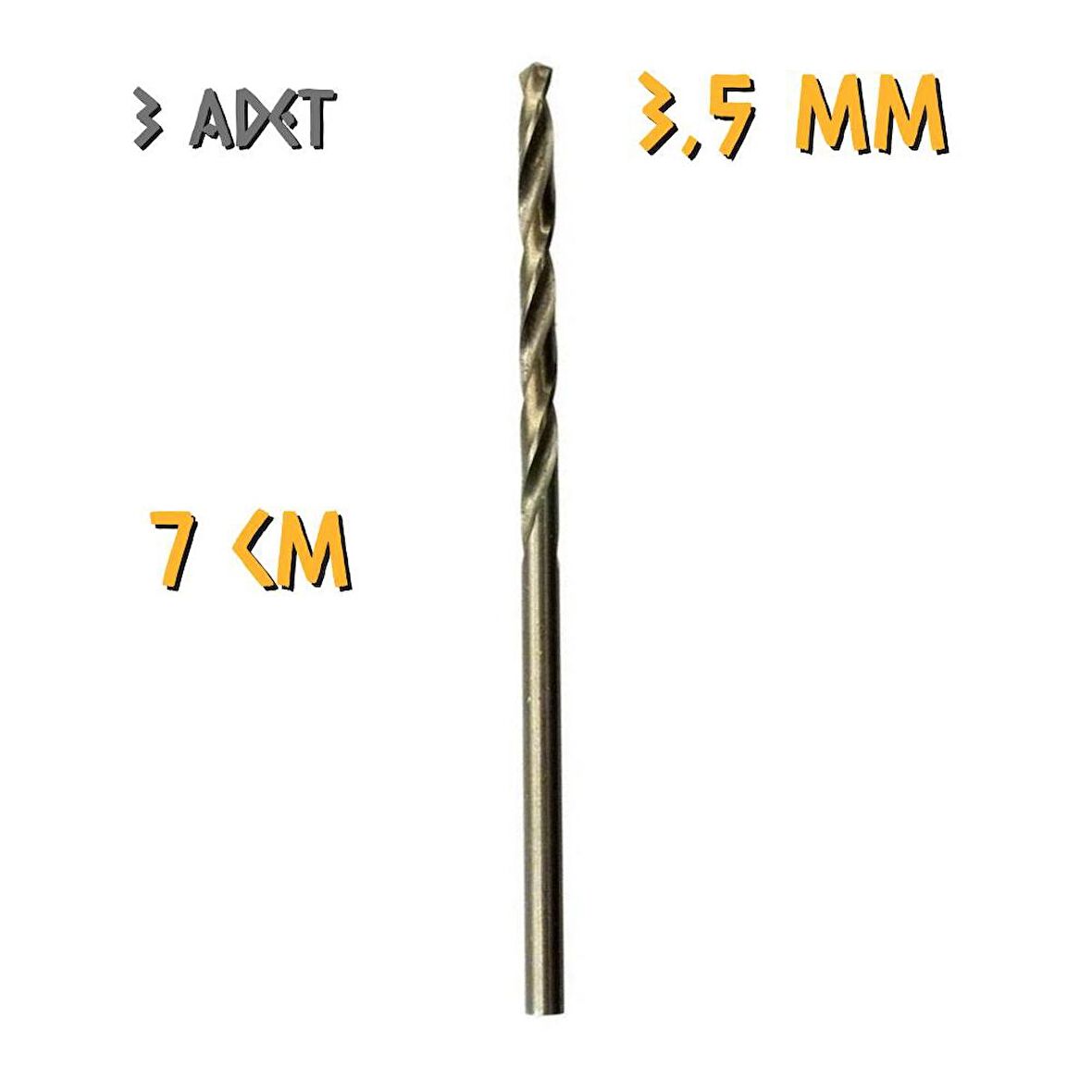 Kupa Tyson Metal Ahşap Delici HSS Matkap Ucu 3.5 mm. - 3 Adet