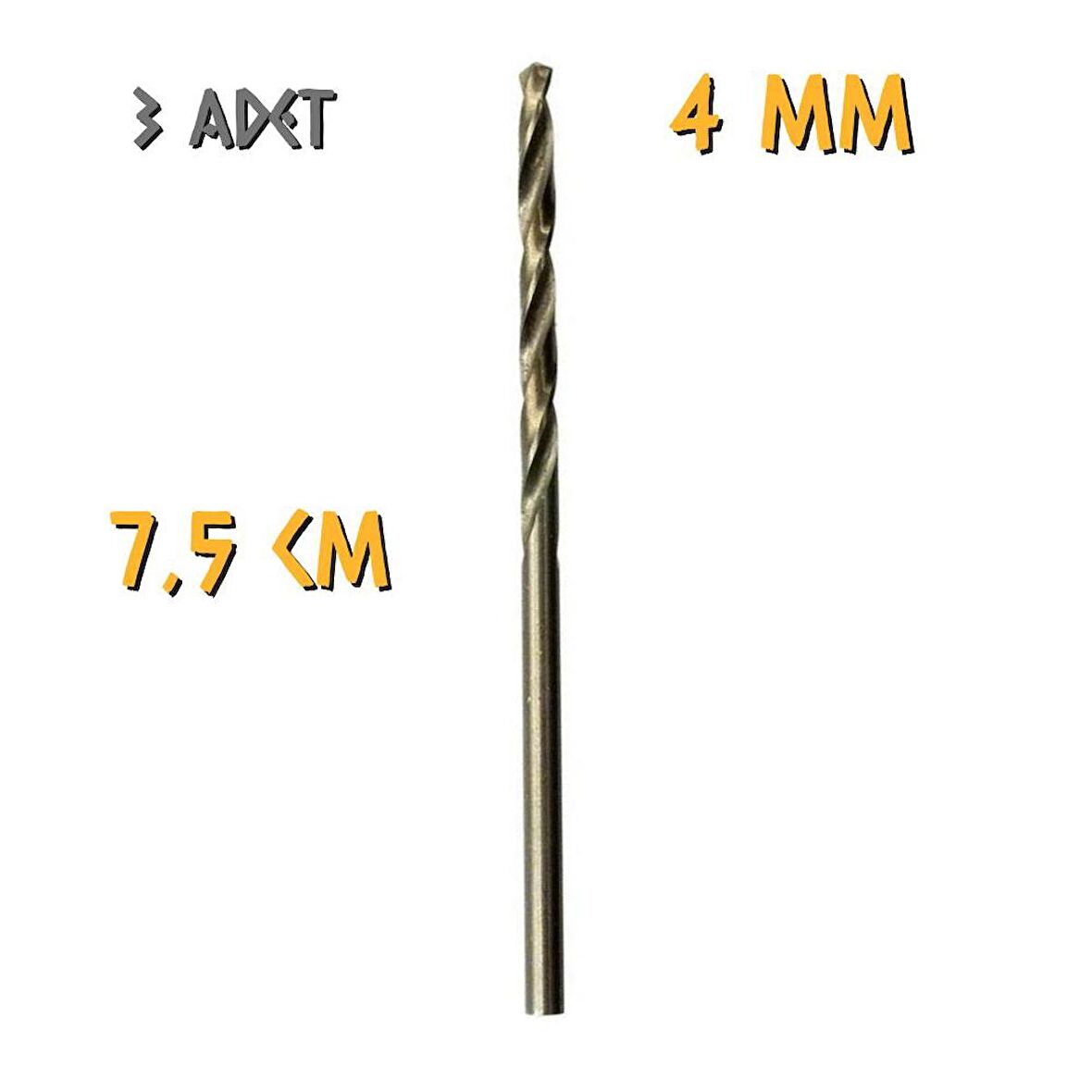 Kupa Tyson Metal Ahşap Delici HSS Matkap Ucu 4.0 mm. - 3 Adet